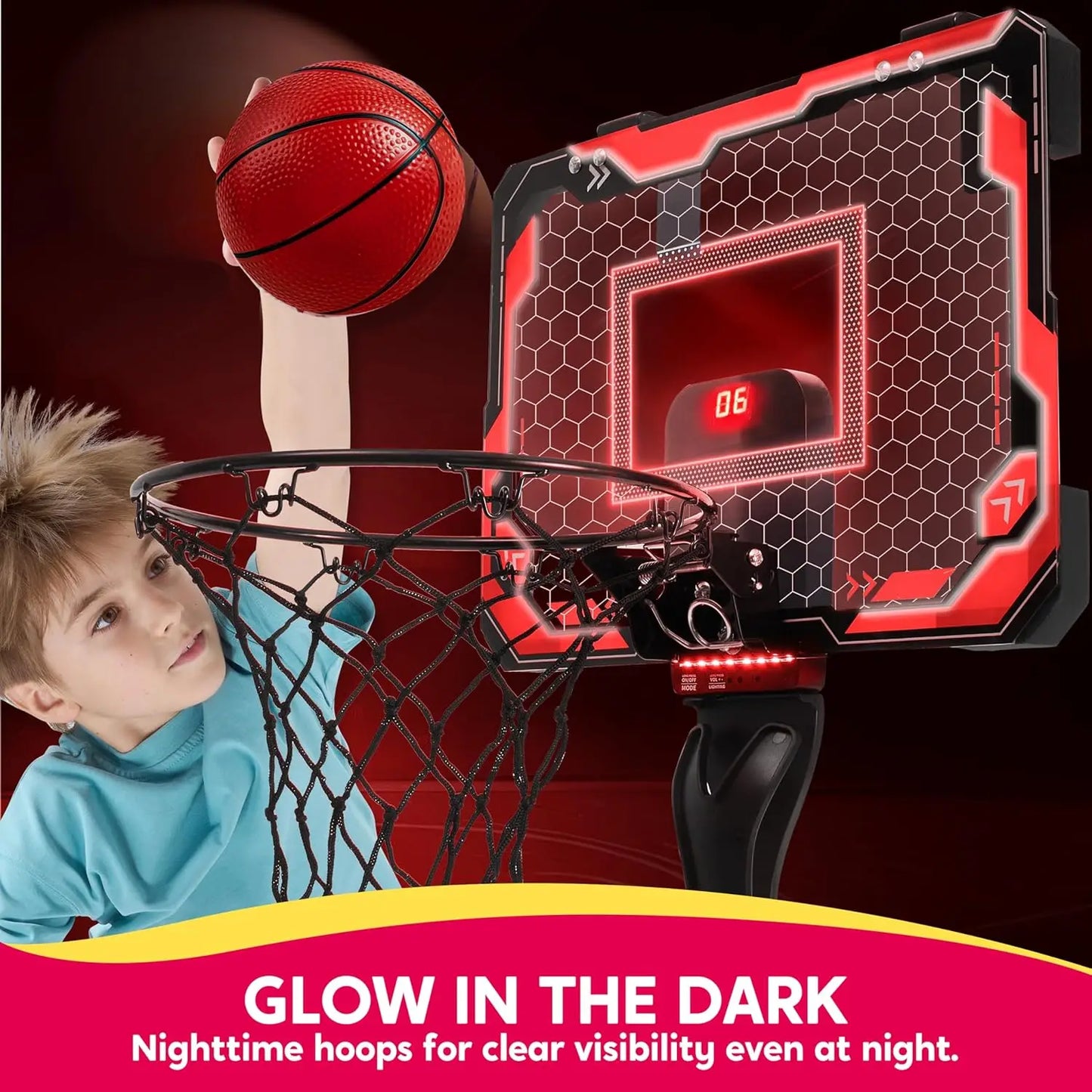 Joyfy Mini Indoor Basketball Hoop With LED Scoreboard 4 Balls