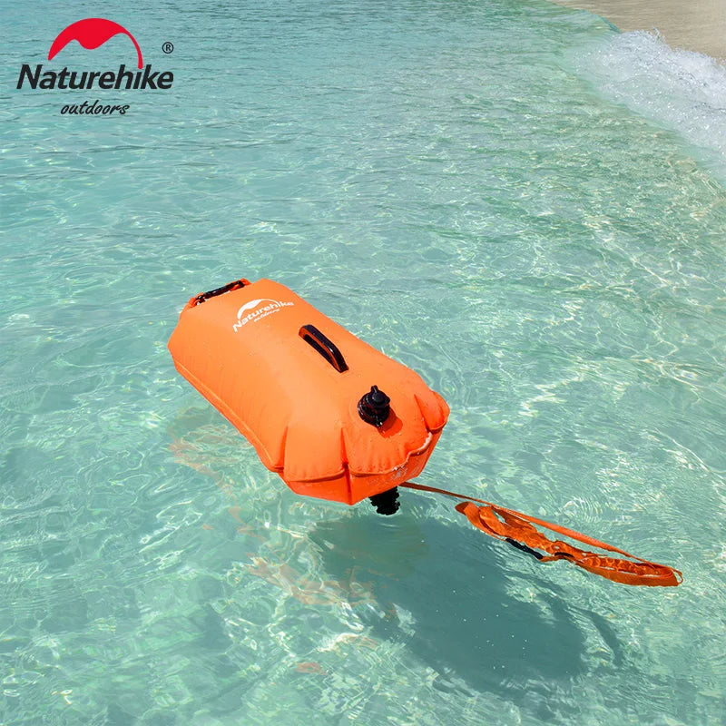 Inflatable Swimming Buoy Dry Bag 28L Waterproof Flotation Dual Airbags