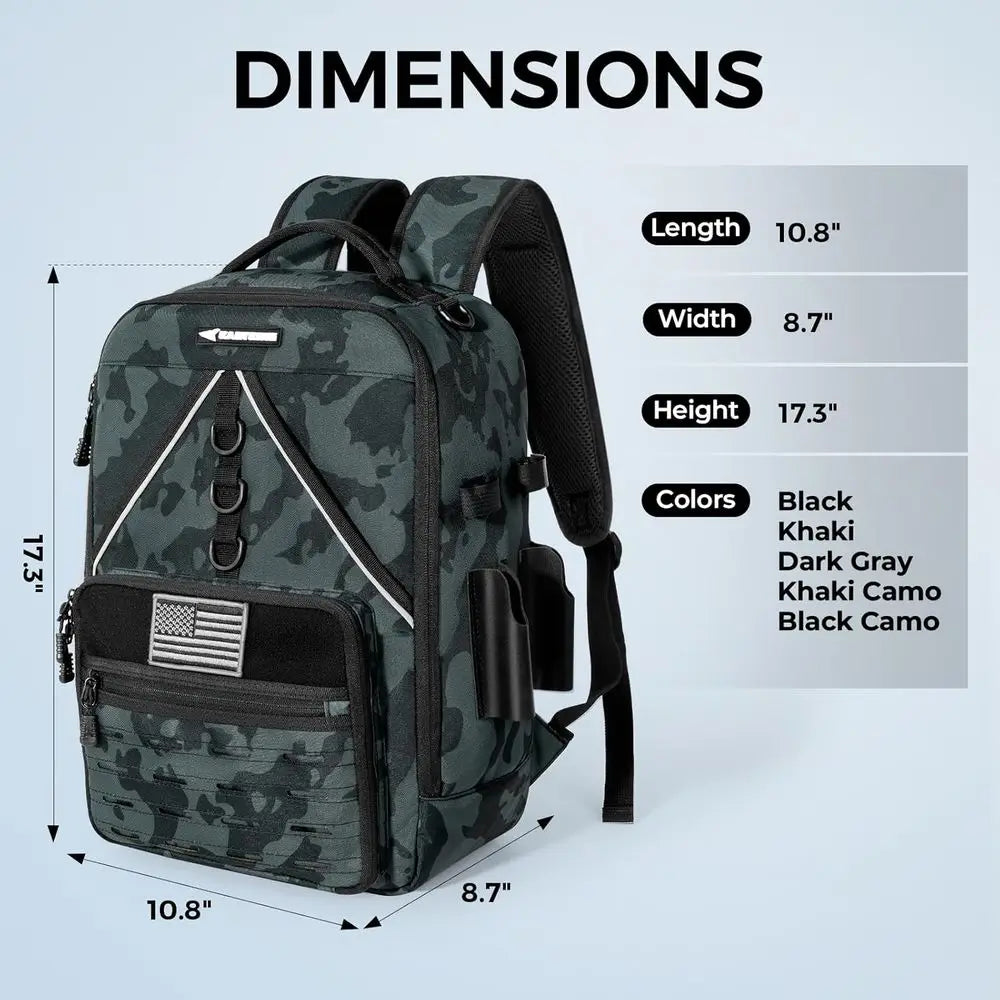 Water Resistant Fishing Tackle Backpack With Two Rod Holders