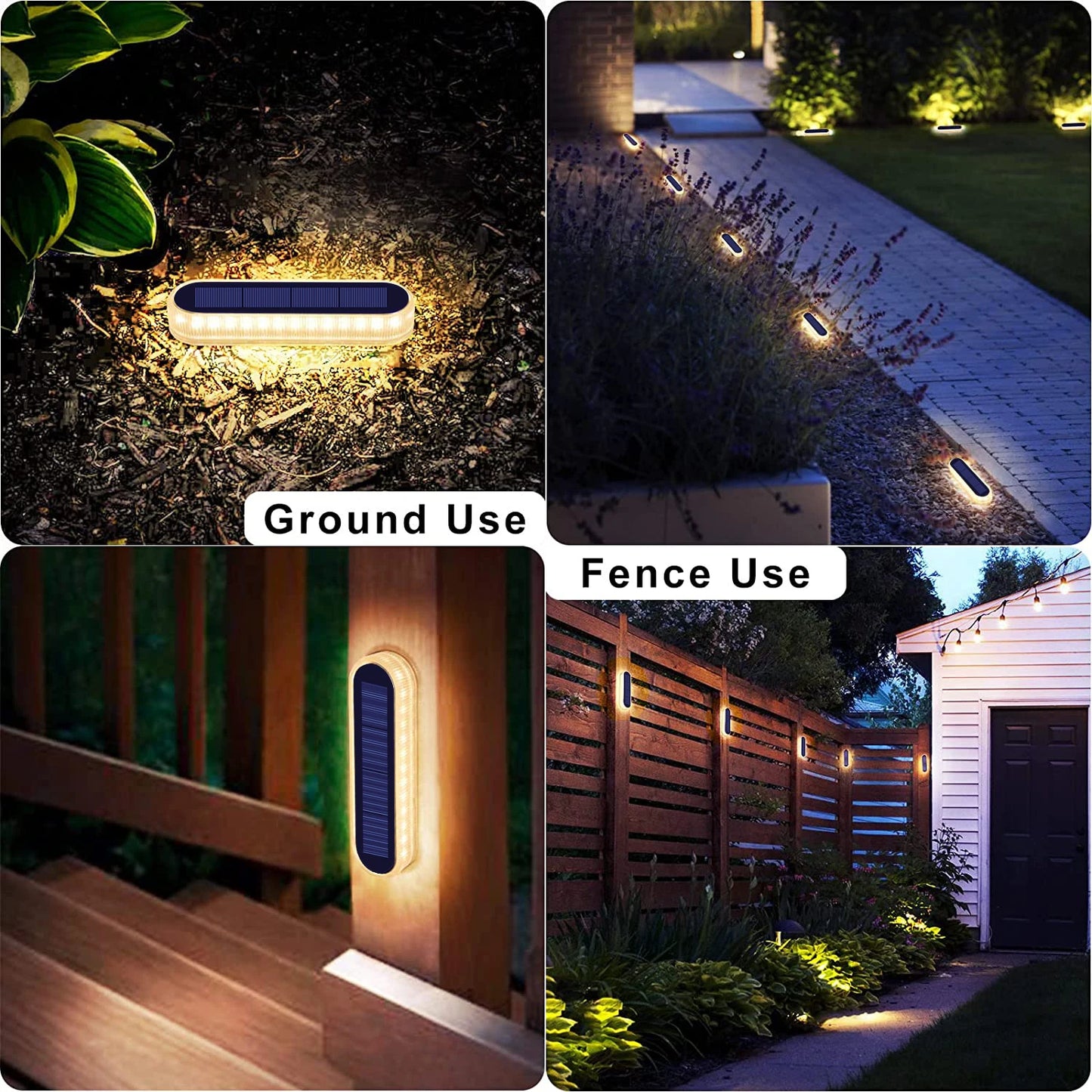 Solar Deck Lights IP68 Waterproof 4 Pack LED Step Lighting