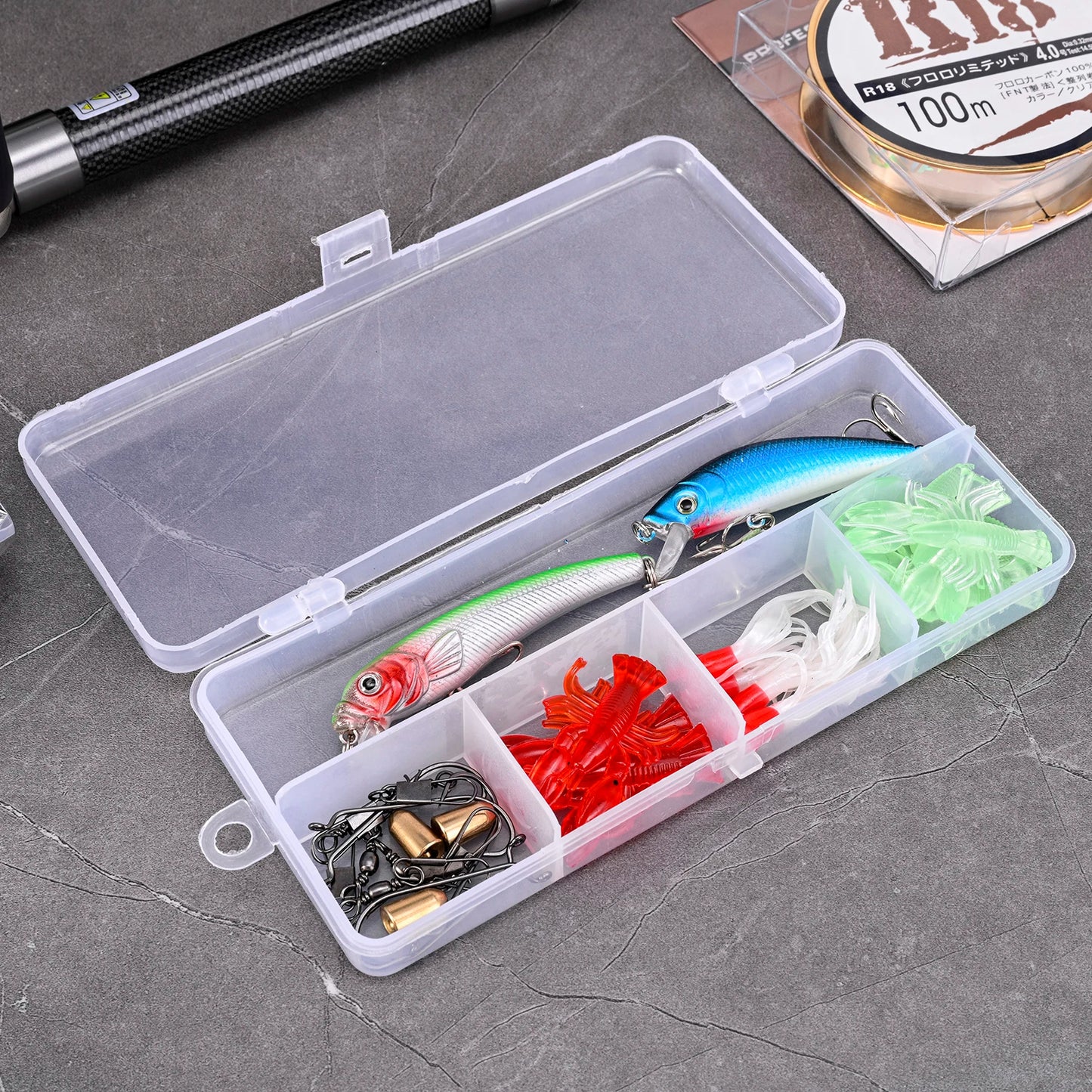 2 Piece Lure Fishing Set With Telescopic Rods And Reels