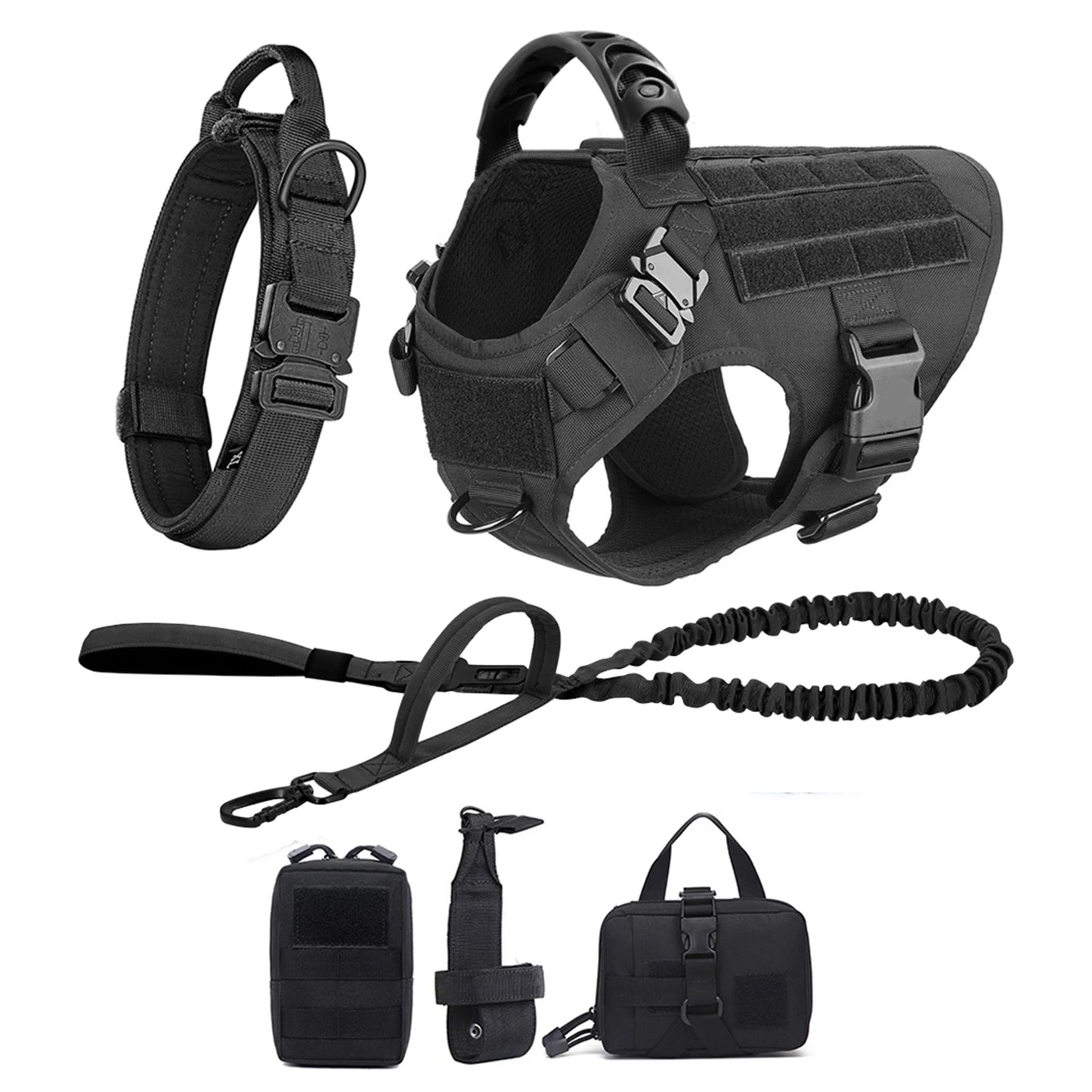 Large Dog Harness And Leash Set Nylon Padded Quick Release Training
