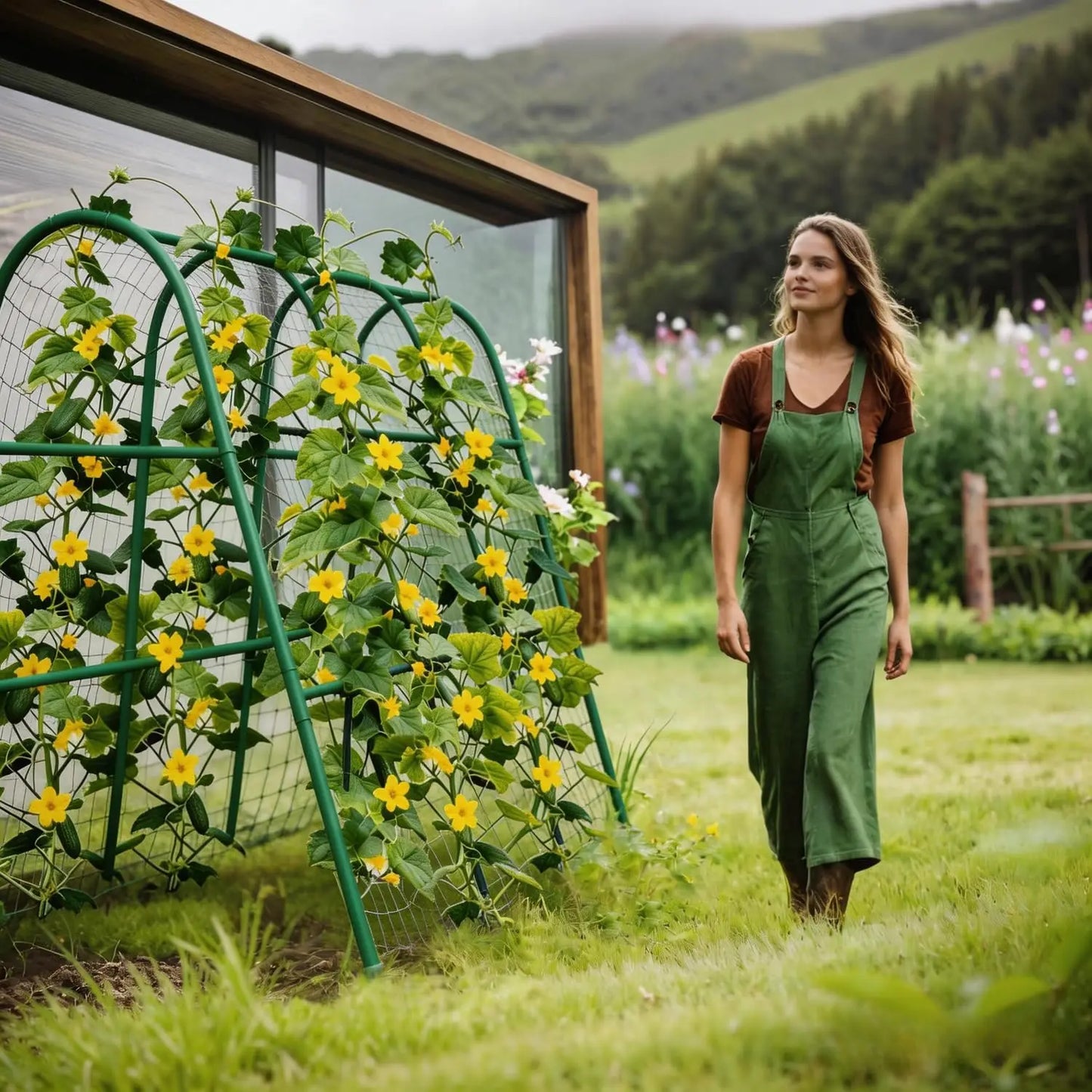 HiMISS Garden Arch Trellis for Raised Beds Cucumbers and Vines