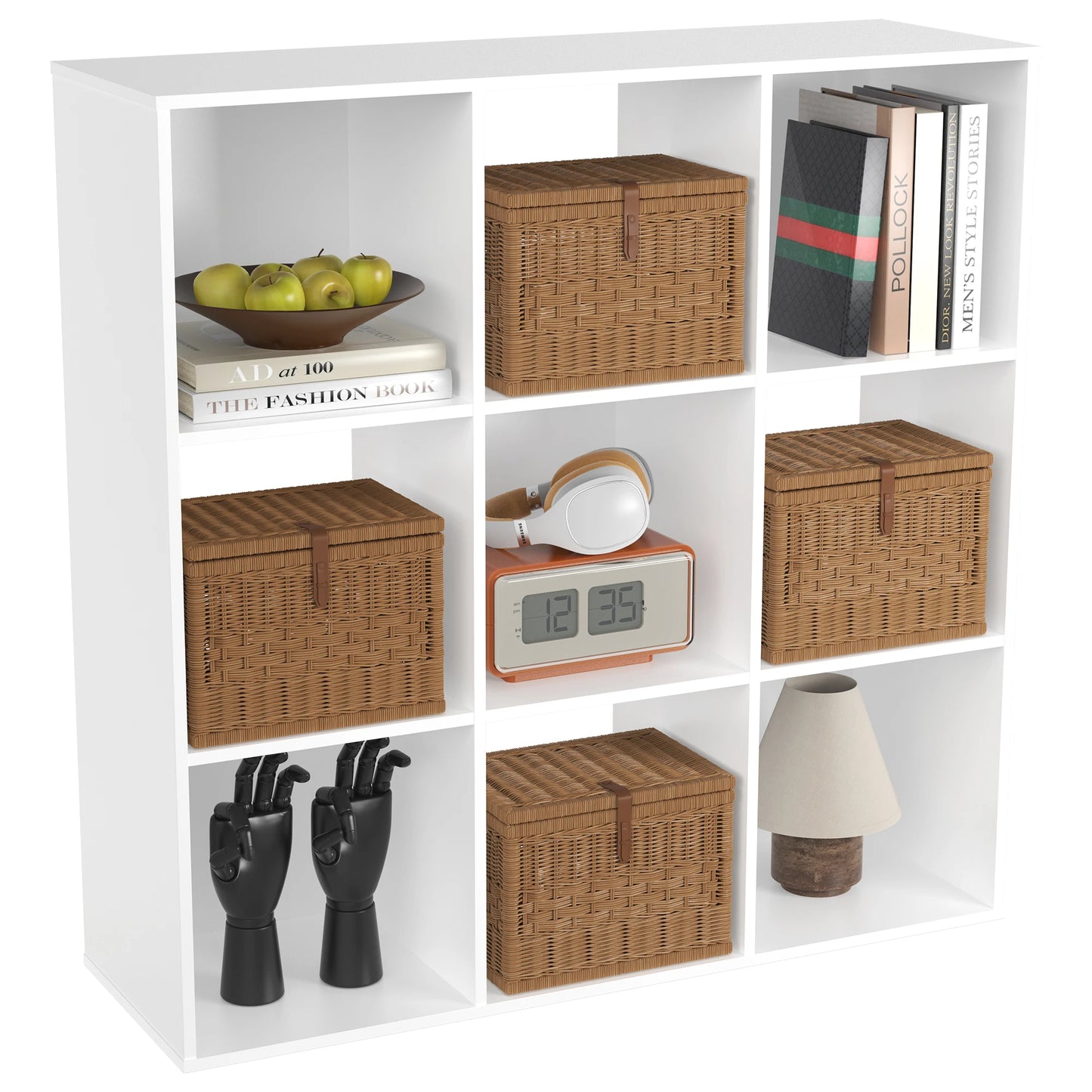 JHK 9 Cube Storage Organizer Wood Shelf Bookcase Living Room