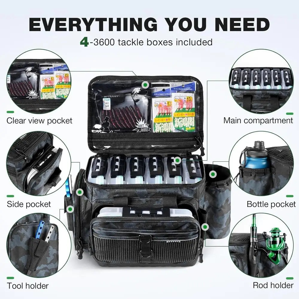 Tackle Box Organizer With Removable Dividers Water Resistant Four Pack