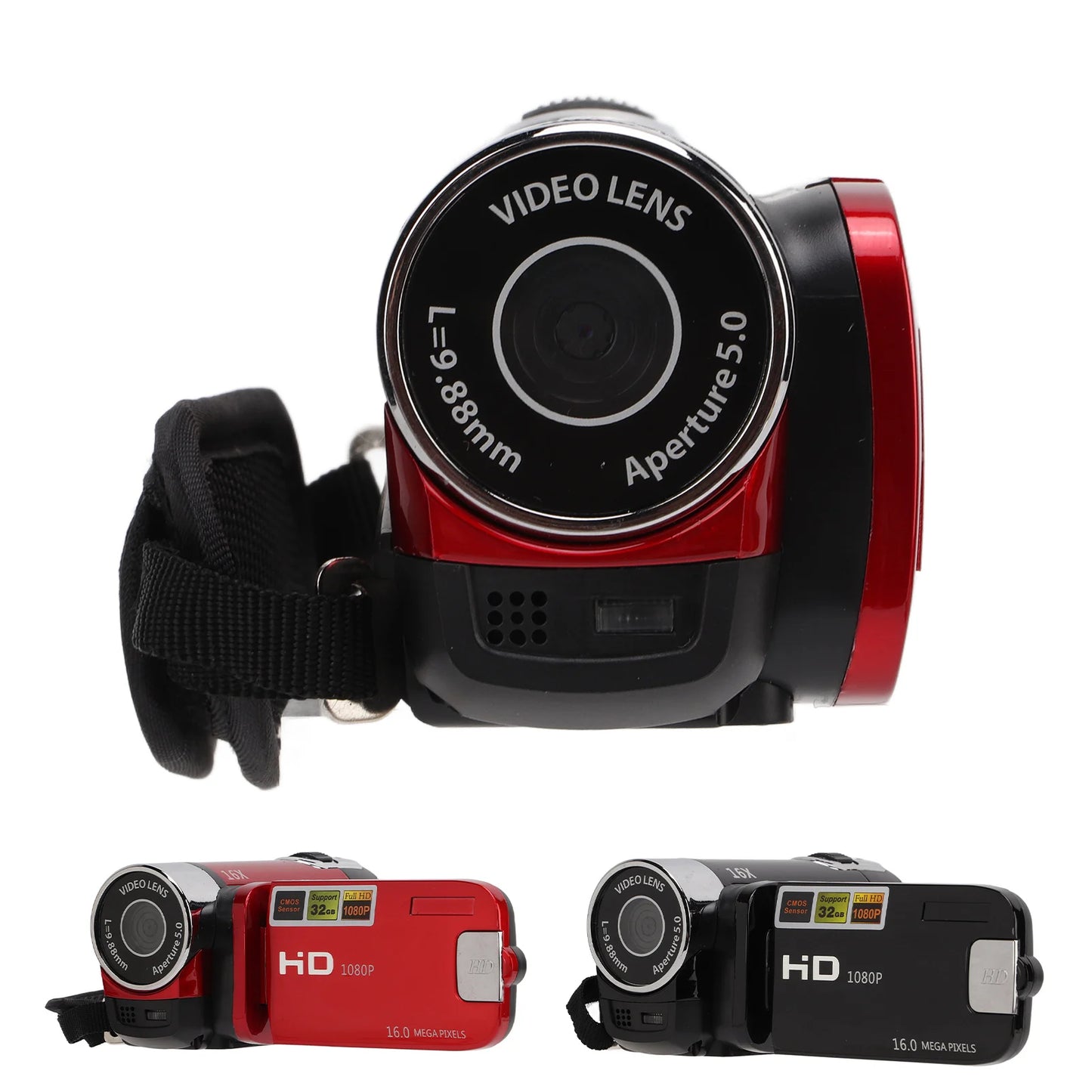 Arealer Video Camera Camcorder 16MP 270 Degree Rotation 1080P