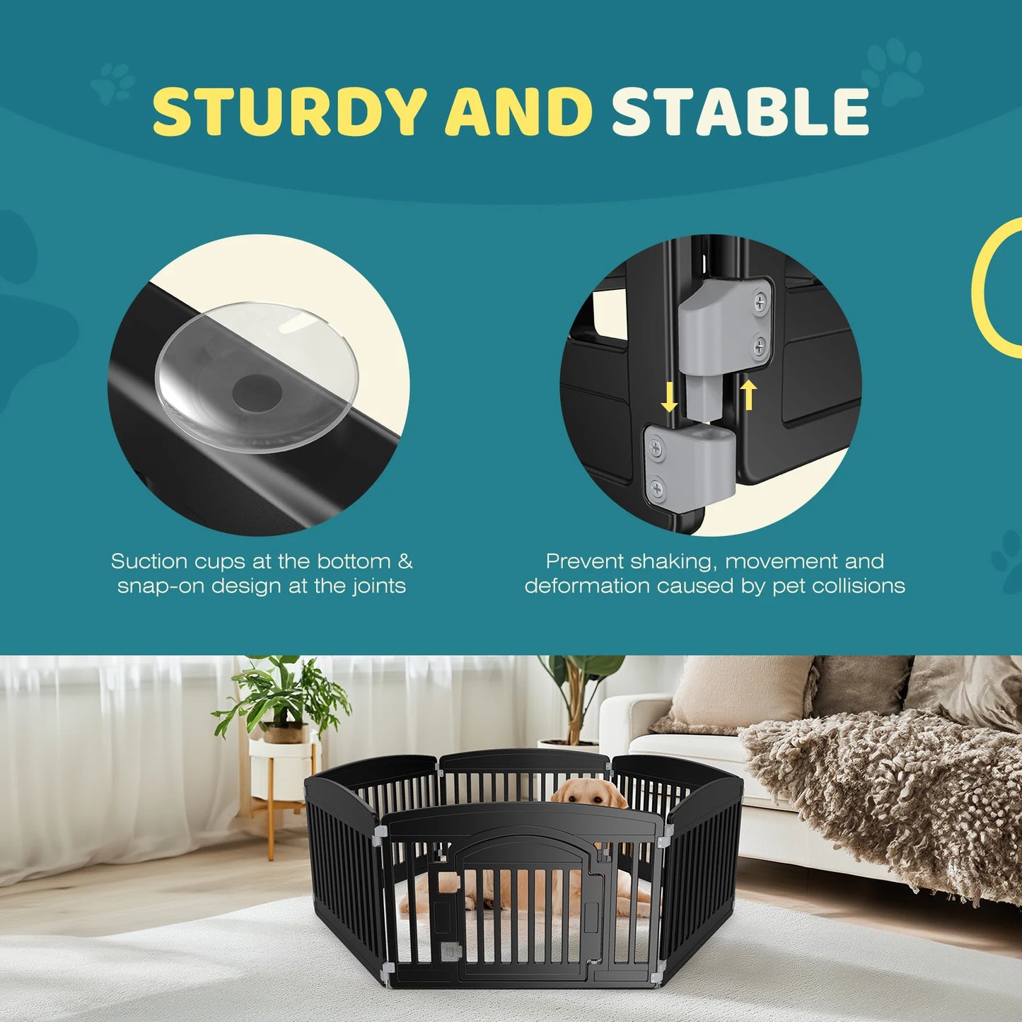 JHK Plastic Dog Playpen Expandable Durable Pet Fence