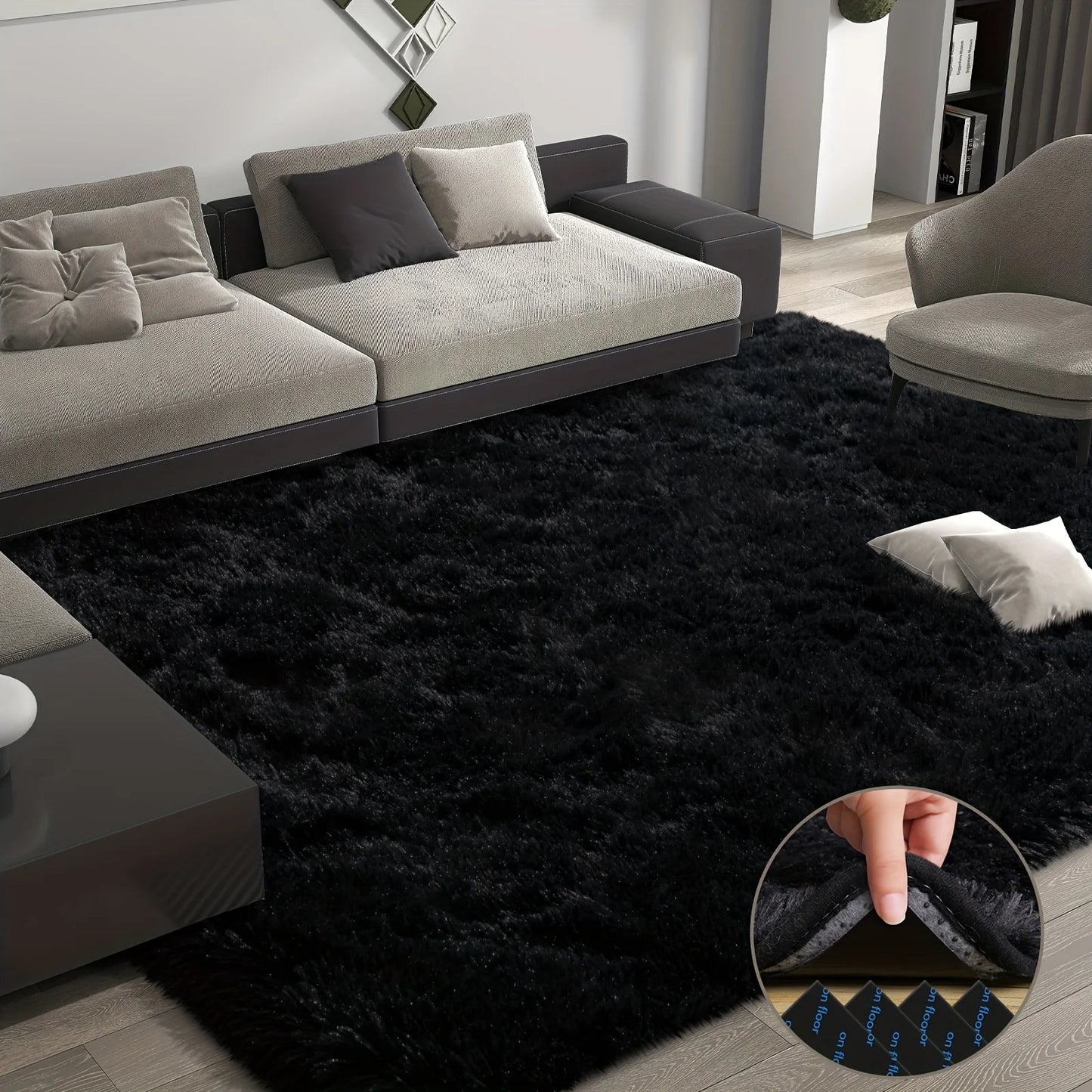 Plush Aubusson Geometric Area Rug For Living Room Decor