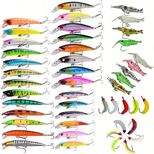 Assorted Fishing Lures Set For Saltwater And Freshwater Bass Fishing