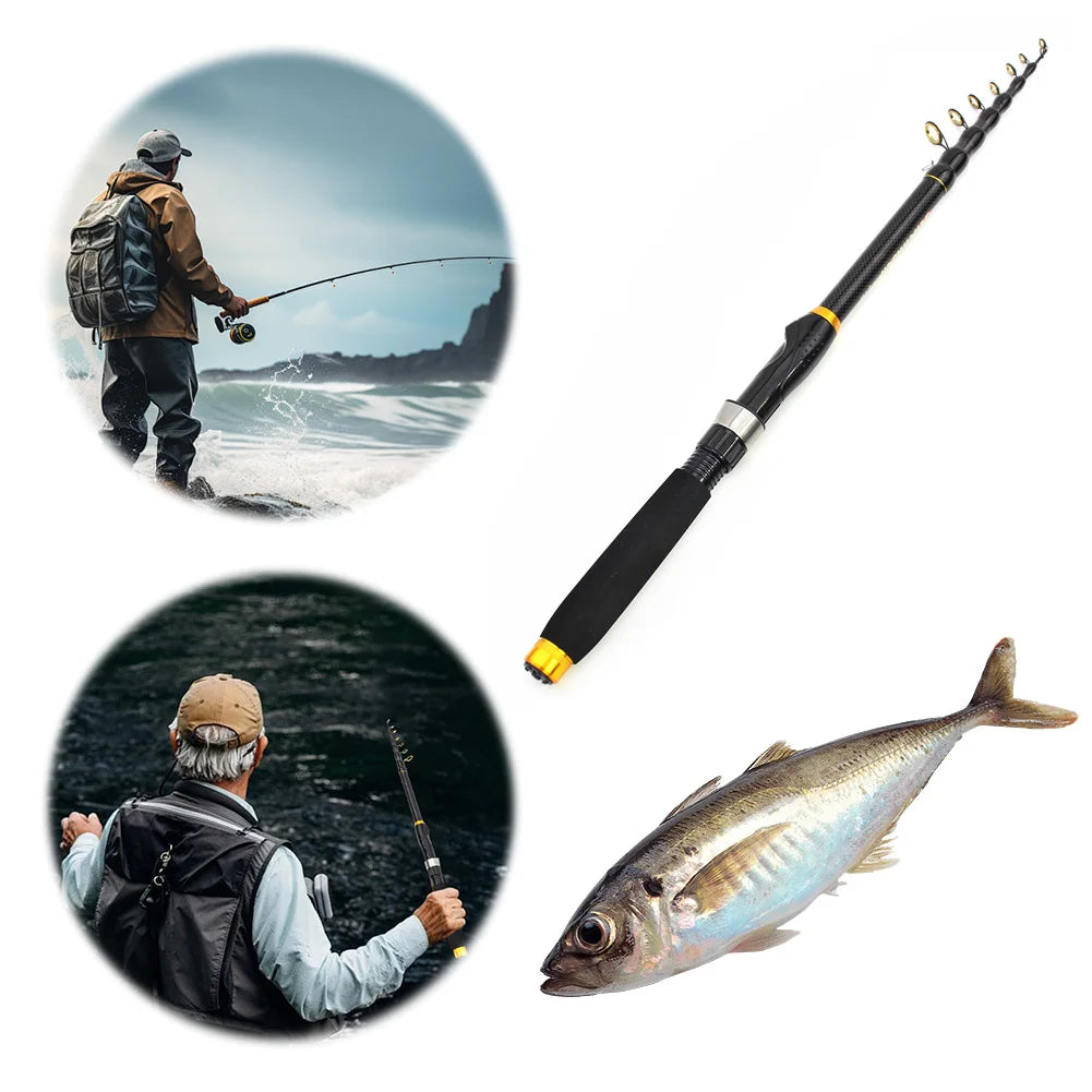 Shunmaii Carbon Fiber Telescopic Spinning Rod Travel Carp Fishing
