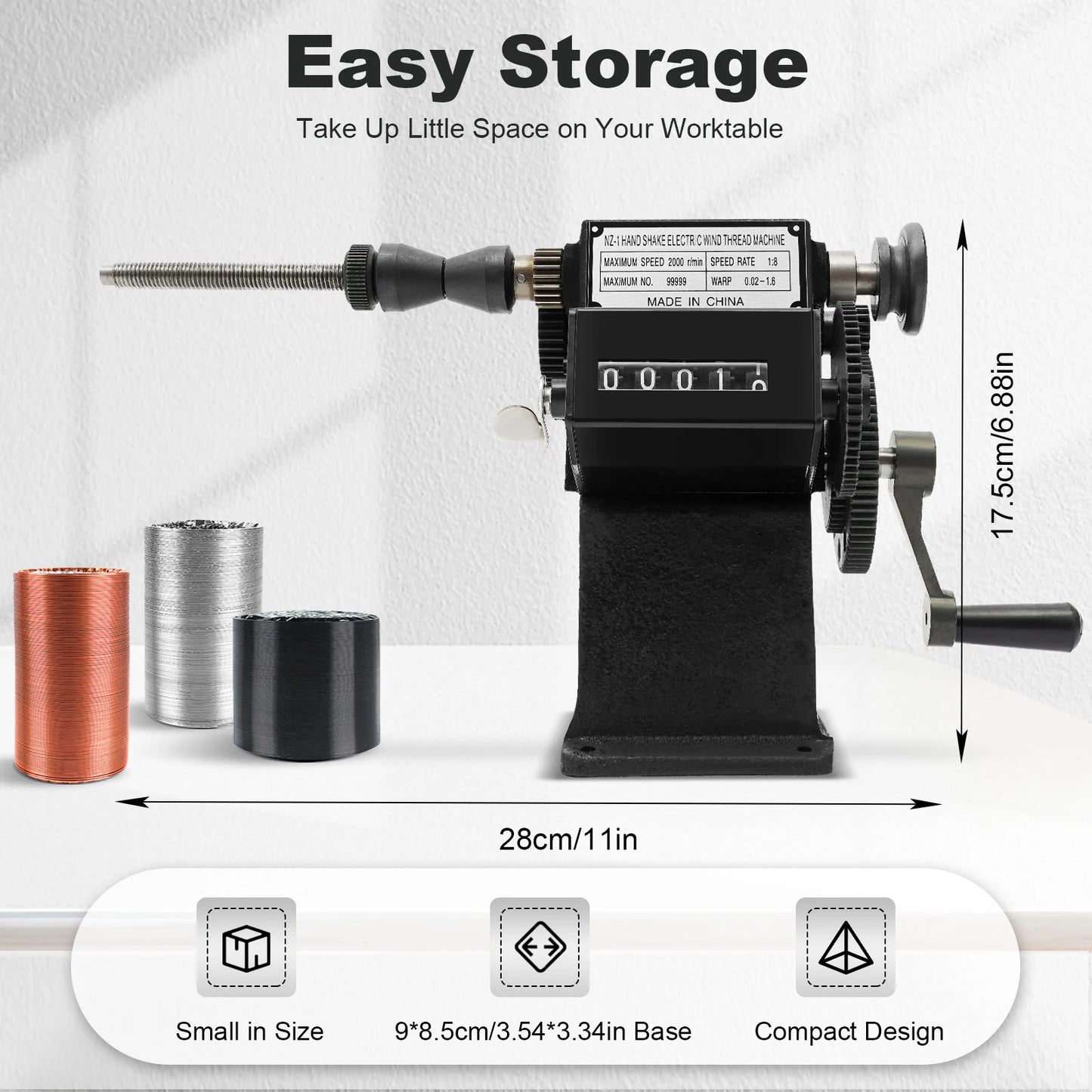 Fishing Line Spooler With Counting Machine For Spool Winding