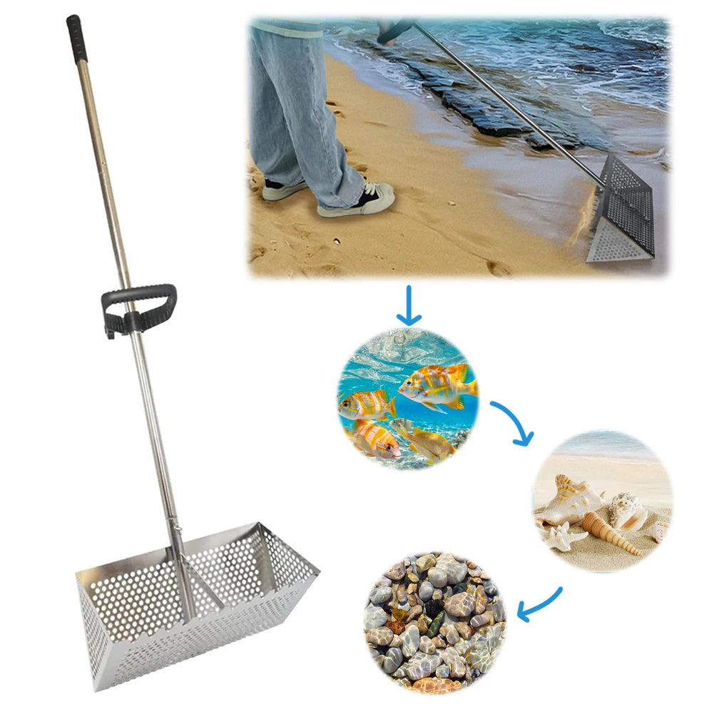 Stainless Steel Sand Screen Foldable Beach Shovel And Crab Trap