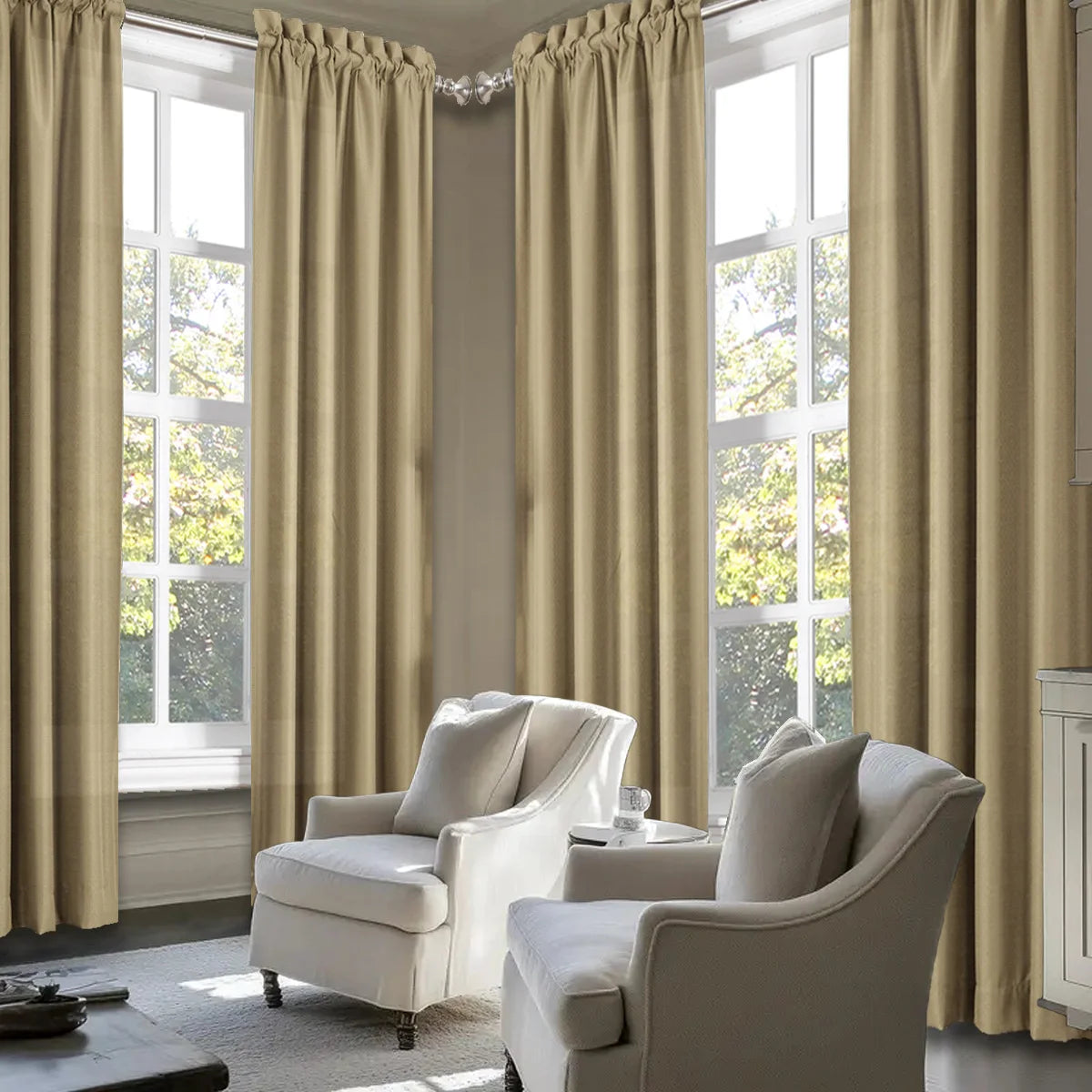 SABALANICA Light Filtering Curtains 4-Piece Rod Pocket Polyester Living Room
