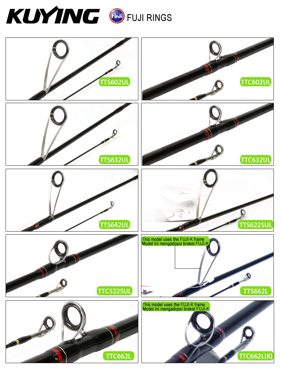 KUYING TETON LUL SUL Fishing Rod Carbon Fuji Guides 1-10g