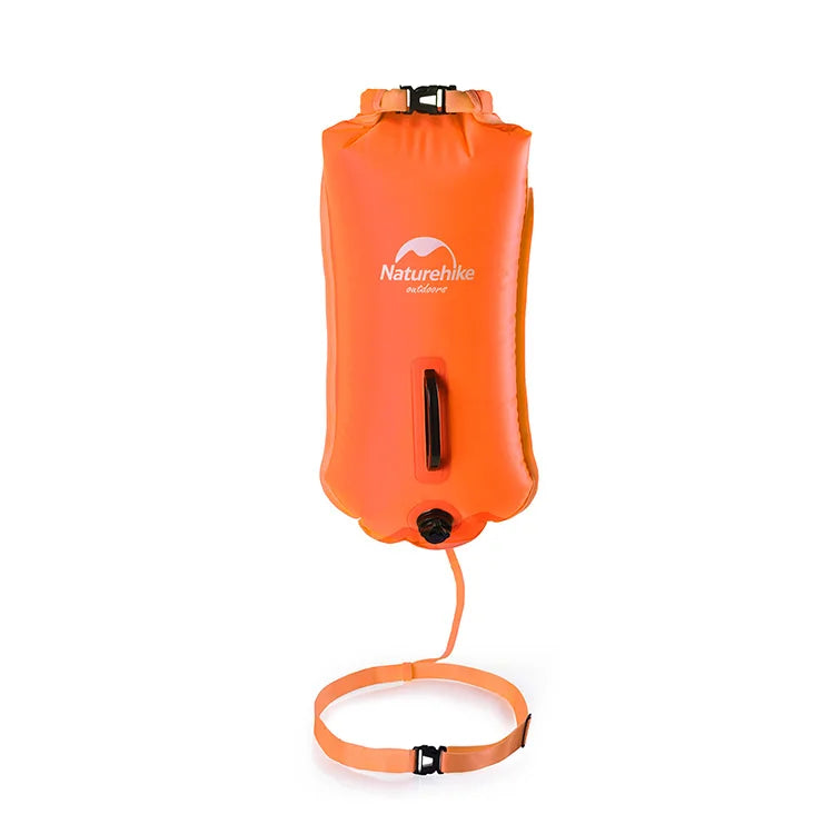 Inflatable Swimming Buoy Dry Bag 28L Waterproof Flotation Dual Airbags