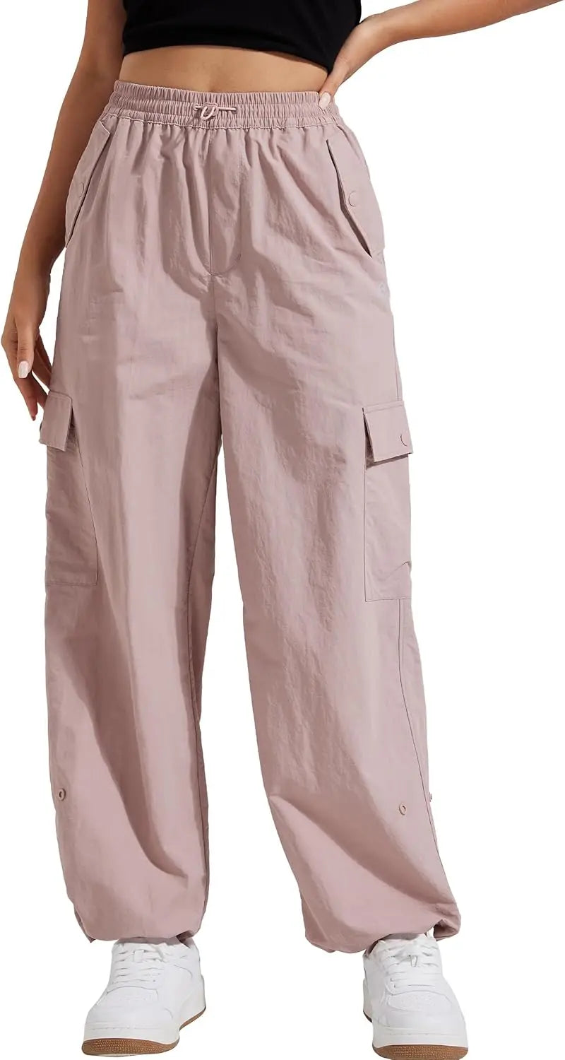 Pioneer Camp Womens Parachute Cargo Hiking Pants Quick Dry Baggy