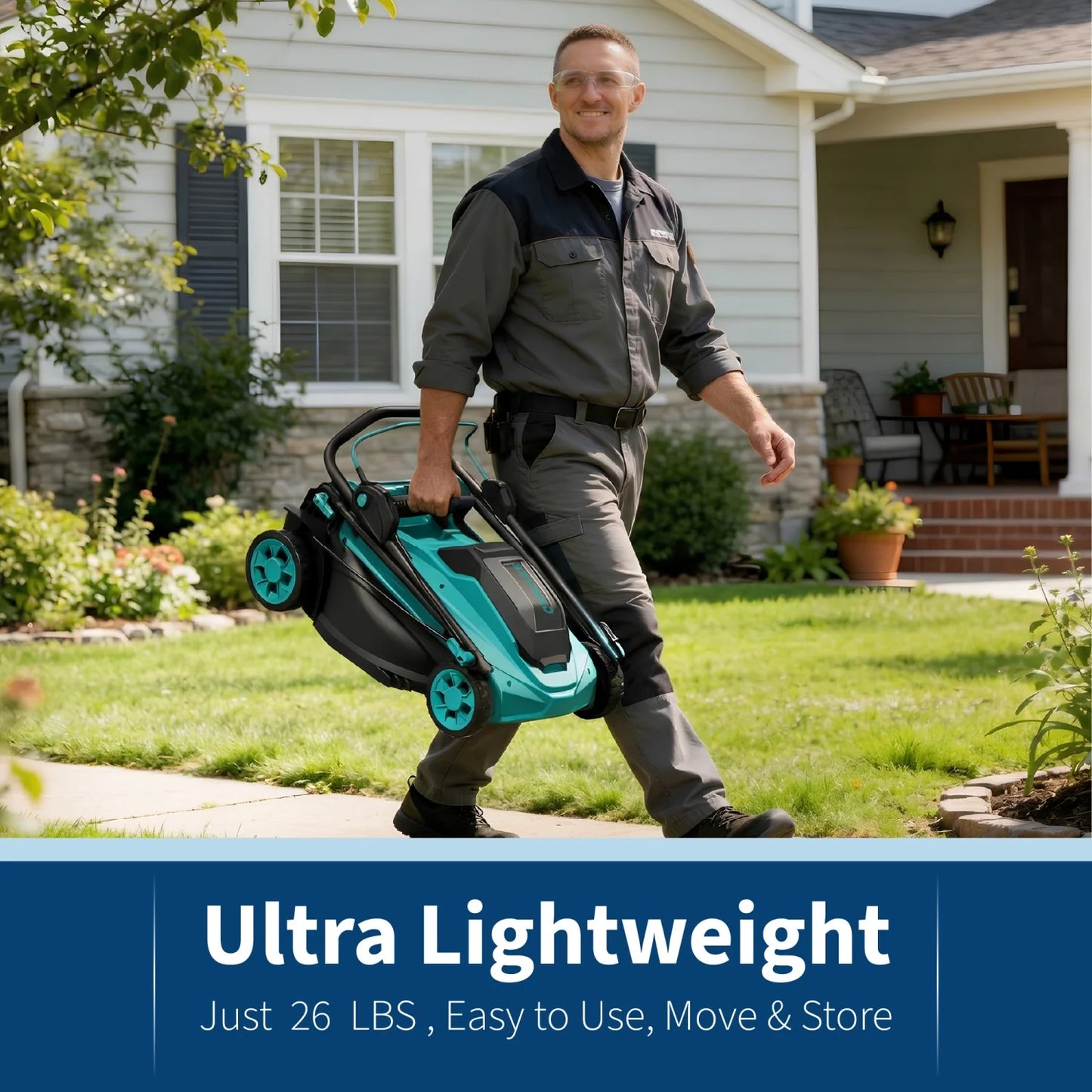 HiMISS 40V Cordless Lawn Mower With Dual Batteries And Charger