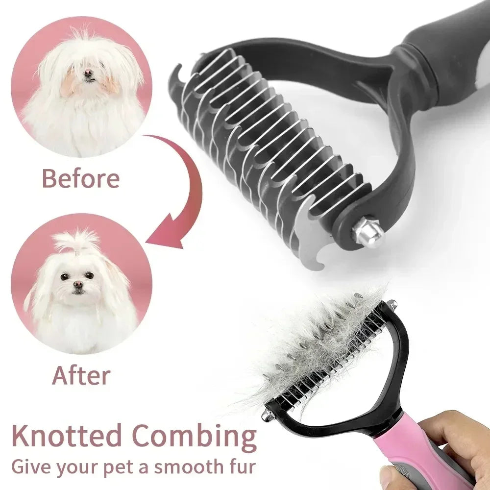 Double Sided Stainless Steel Pet Grooming Brush