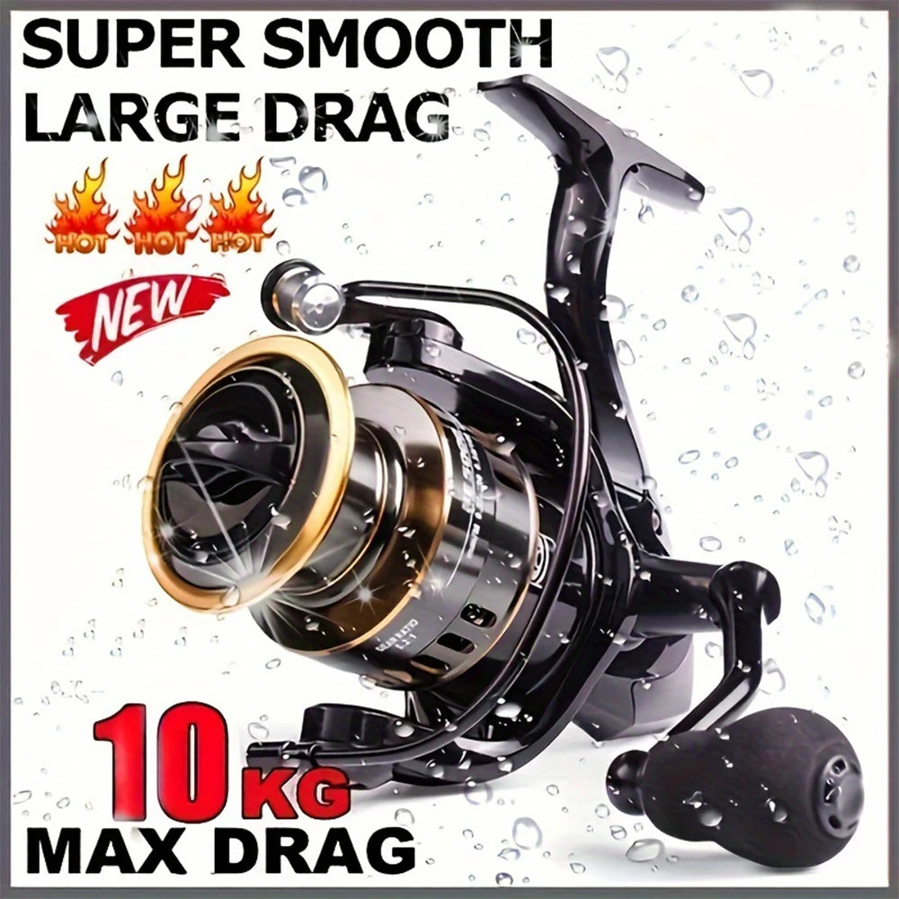 Ambidextrous Spinning Reel With Metal Spool And Rocker Arm 5.2:1