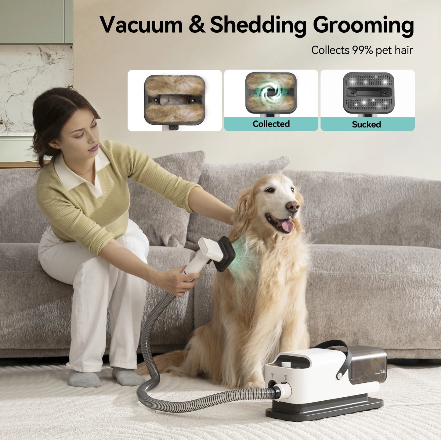 Amicura P1 Vacuum Cleaner and Hair Dryer Grooming Kit