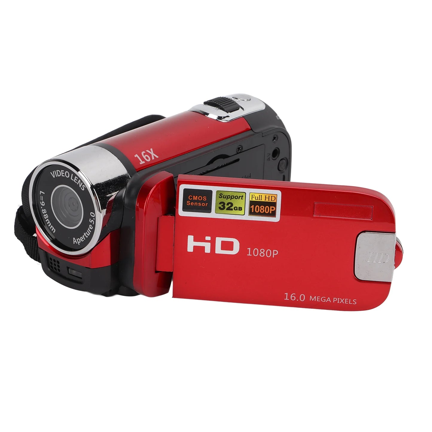 Arealer Video Camera Camcorder 16MP 270 Degree Rotation 1080P