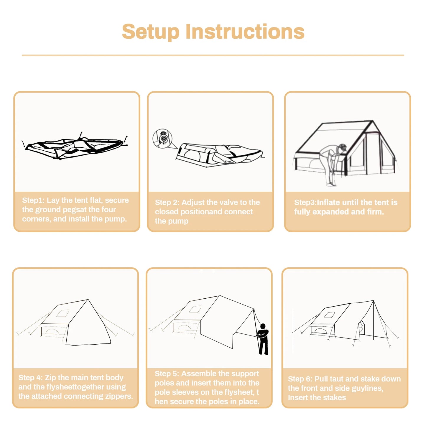 Pakicetus Quick Setup Inflatable Camping Tent Waterproof