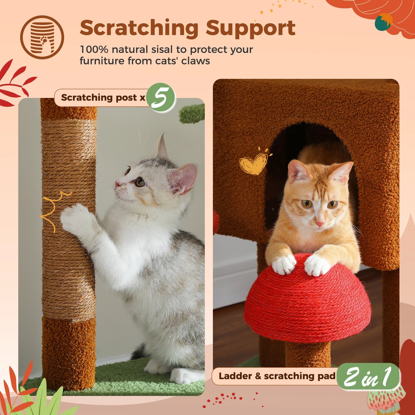 Petepala Adjustable Floor To Ceiling Cat Tree And Condo