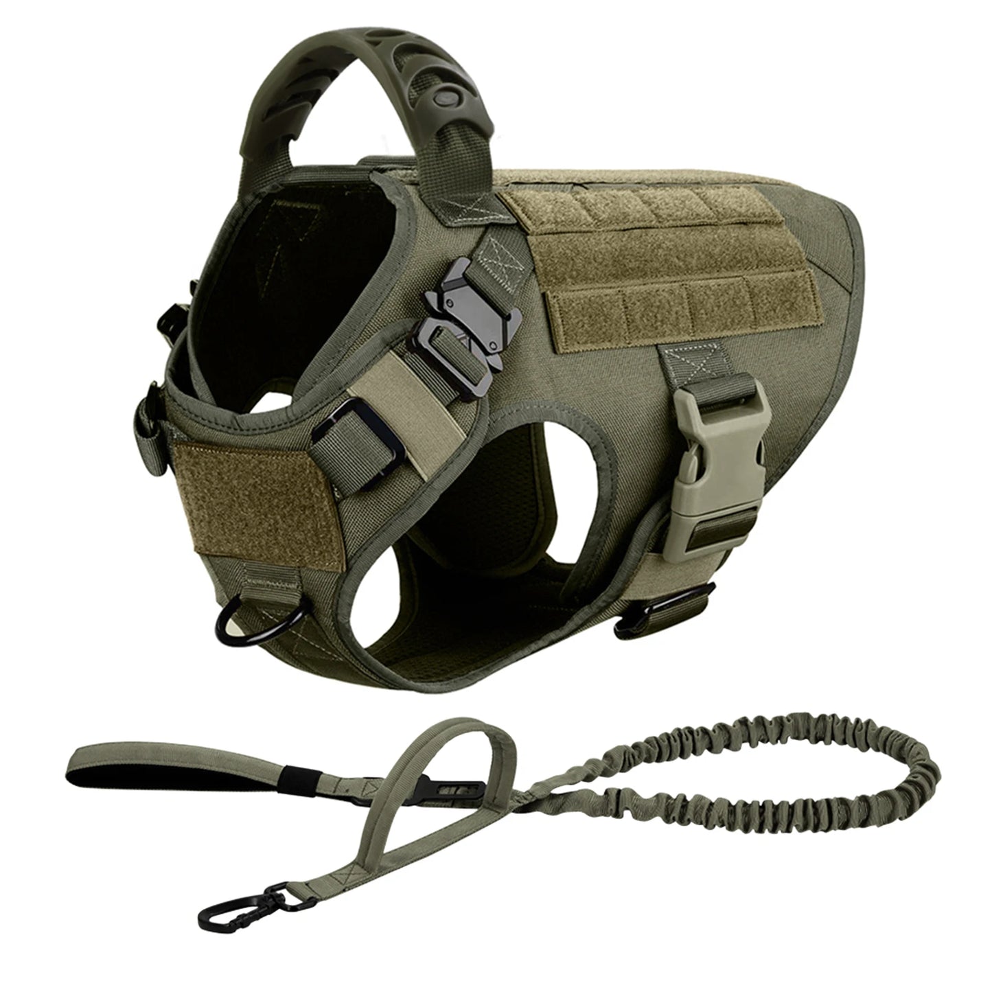 PETRAVELCN Tactical Dog Harness Set For Large Dogs No Pull