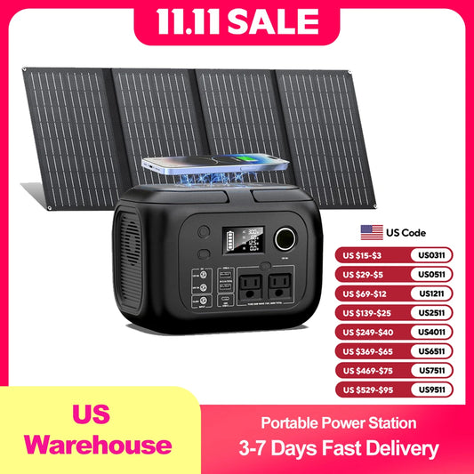 SinKeu 300W Portable Power Station With Solar Panels