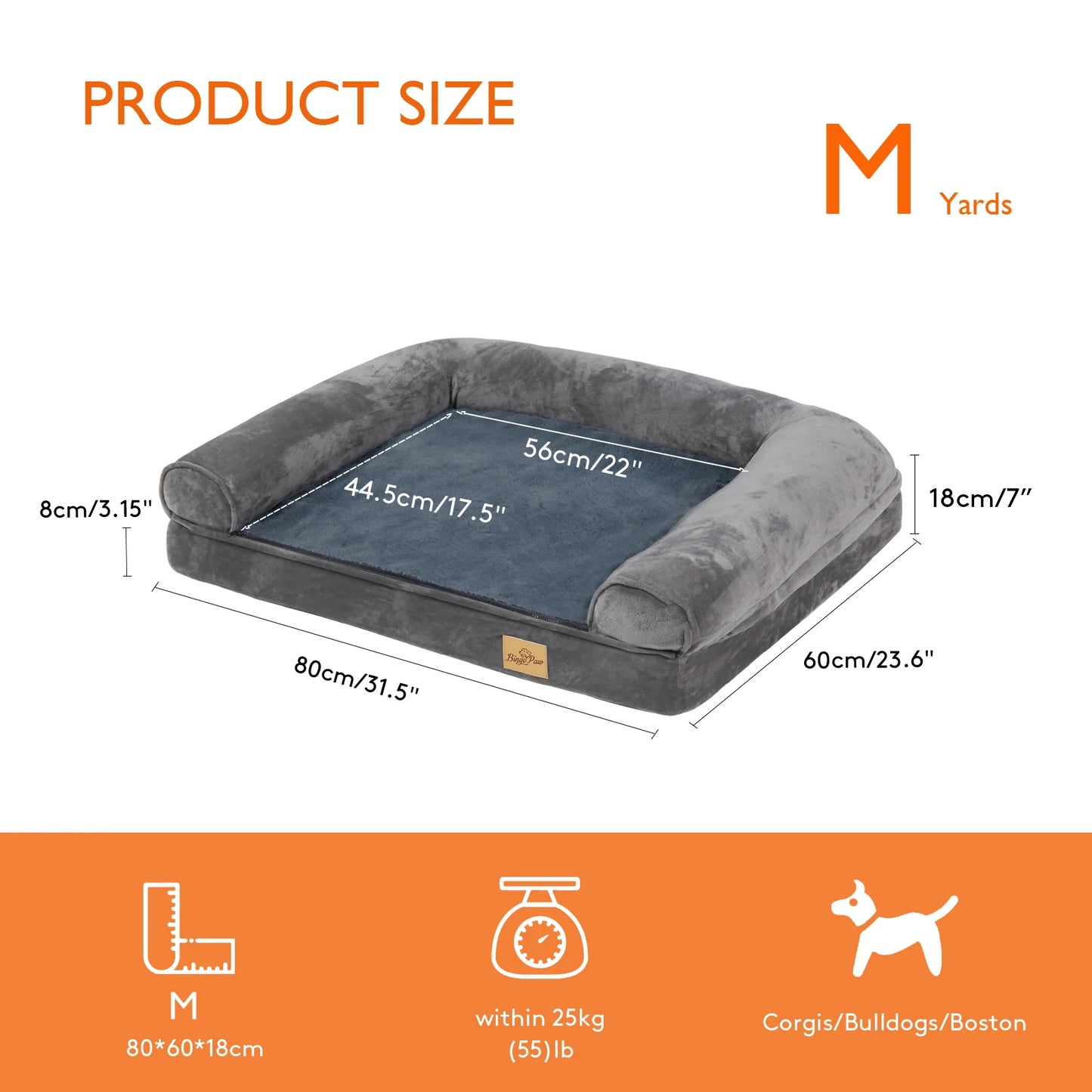 Bingopaw Extra Large Orthopedic Dog Bed With Washable Cover