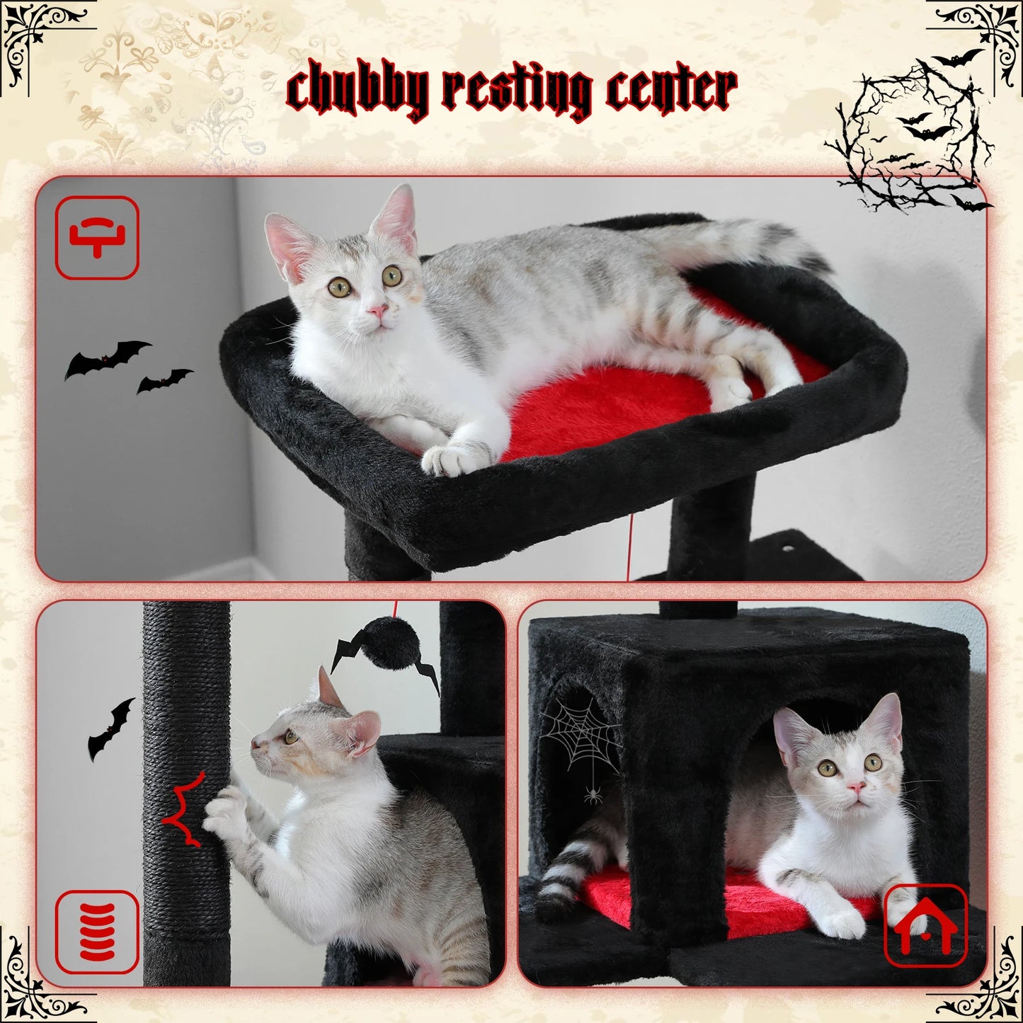 PawZ Road 5 Tier Indoor Cat Tree With Hammock