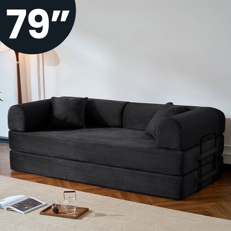 Corduroy Upholstered Convertible Sofa Bed Loveseat Sleeper