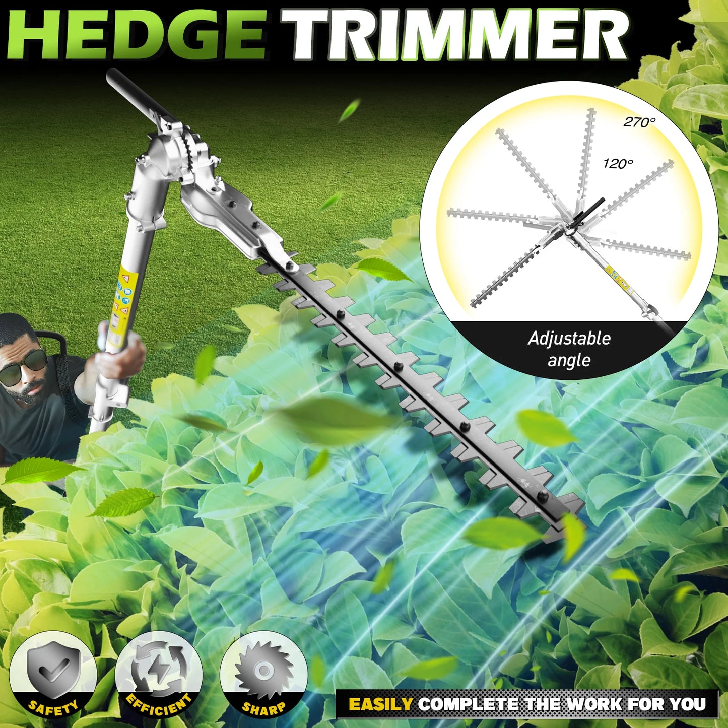 Gas Powered 6 In 1 Hedge Trimmer With Attachments Kit