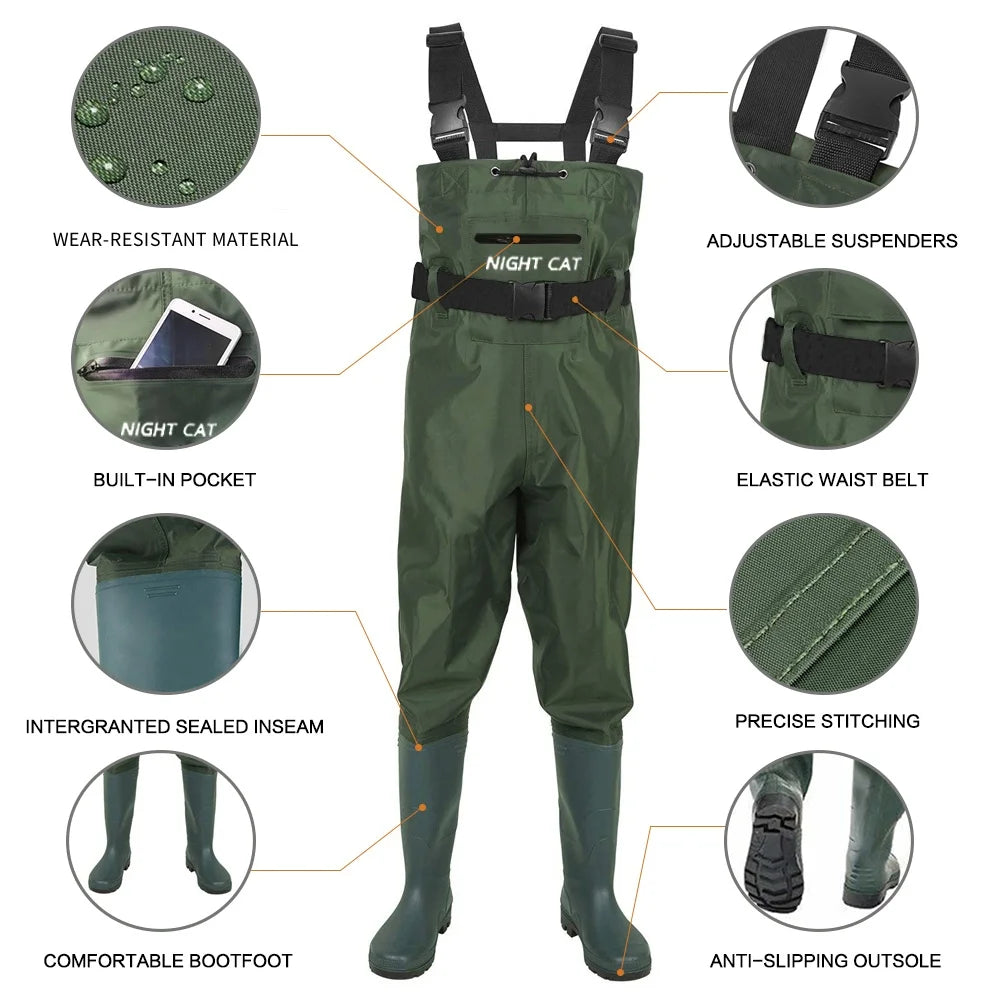 Night Cat Waterproof Chest Wader For Men And Women Boots
