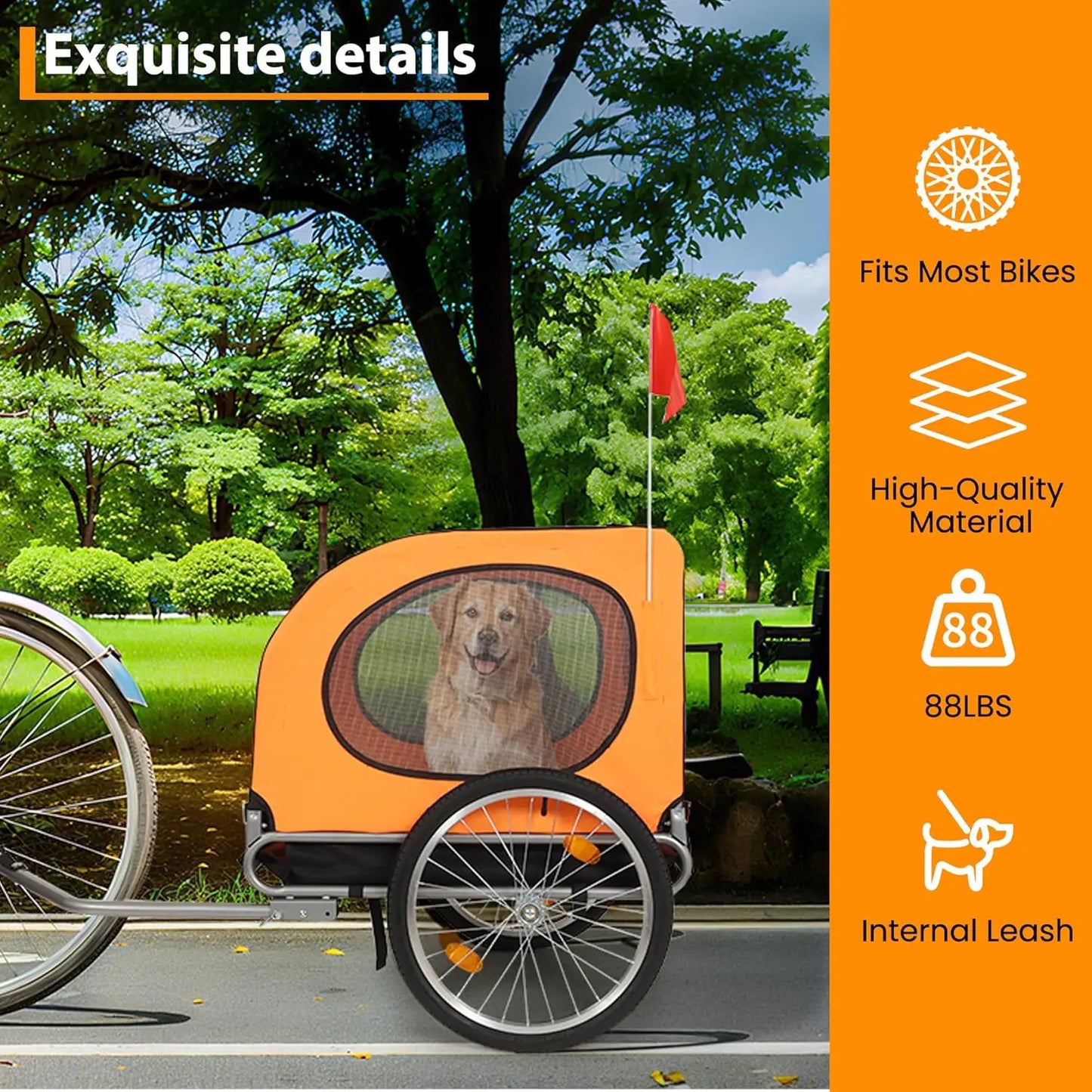 Twister.Ck Large Dog Bike Trailer With Fast Release Wheels