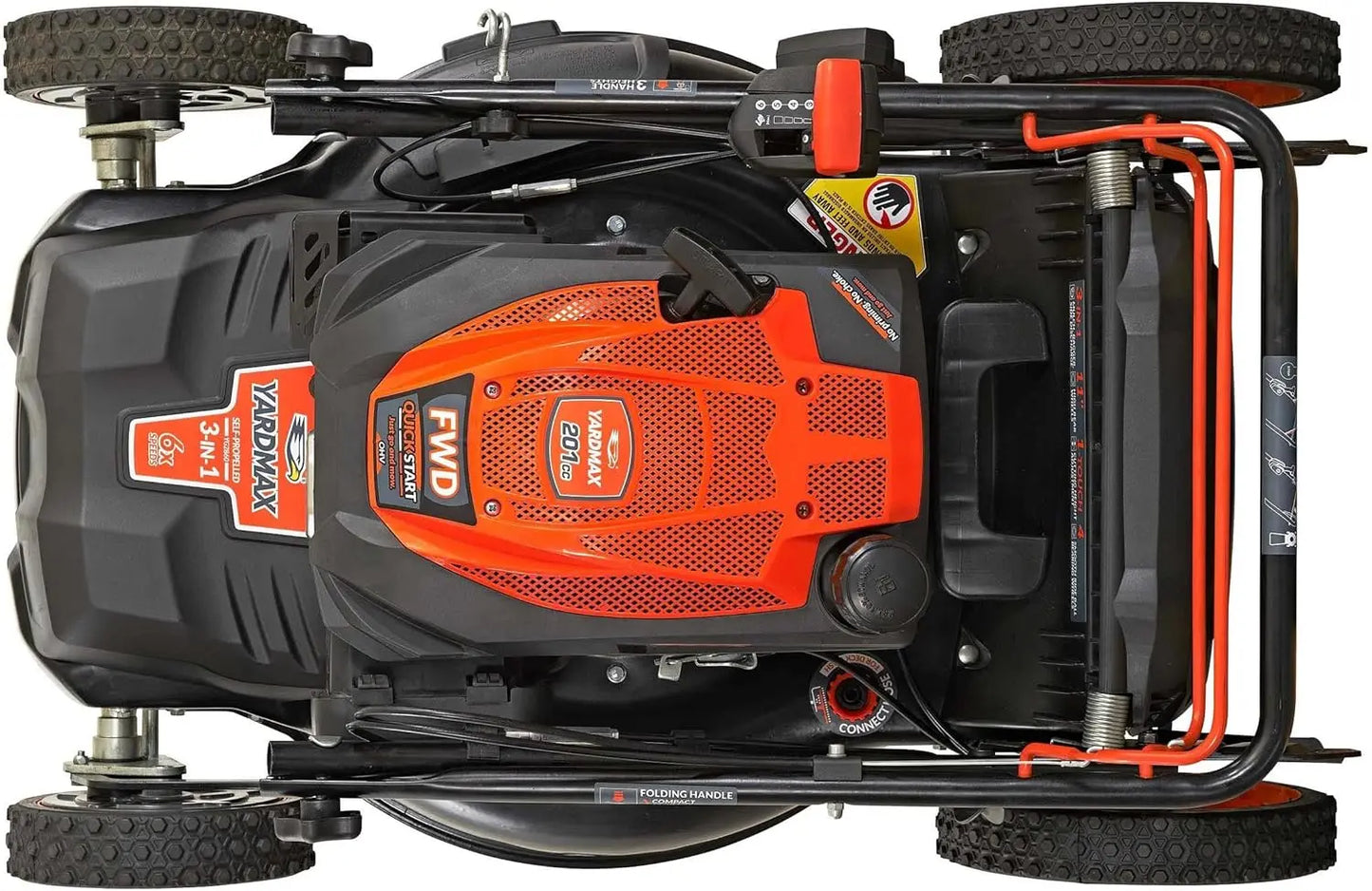 Gas Walk Behind Self Propelled Lawn Mower 3 In 1