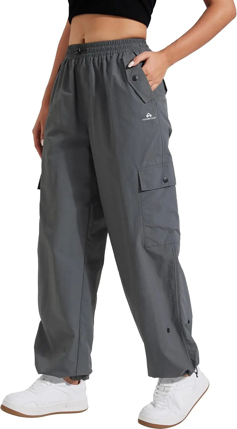 Pioneer Camp Womens Parachute Cargo Hiking Pants Quick Dry Baggy
