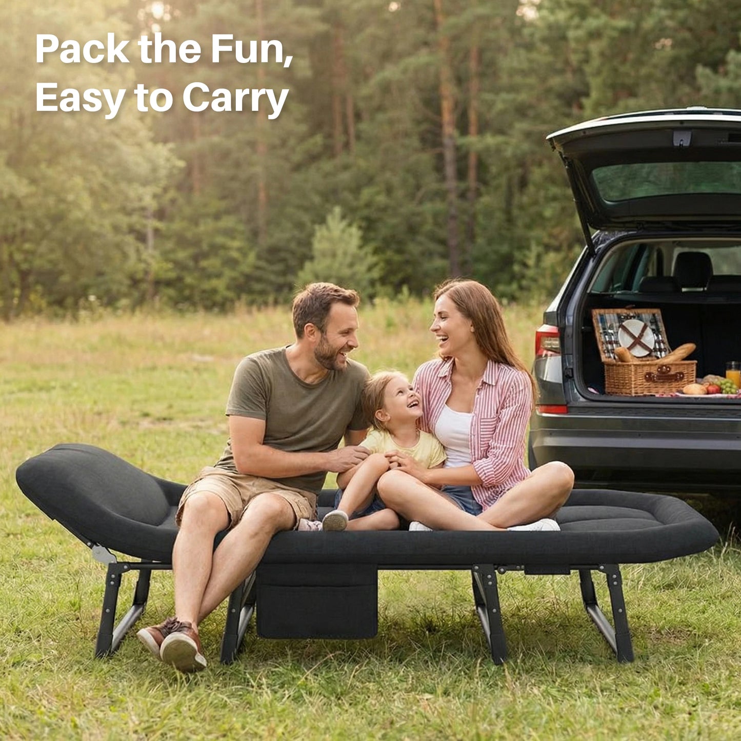 JHK Folding Camping Cot With Mattress Lightweight 450 Lb Capacity
