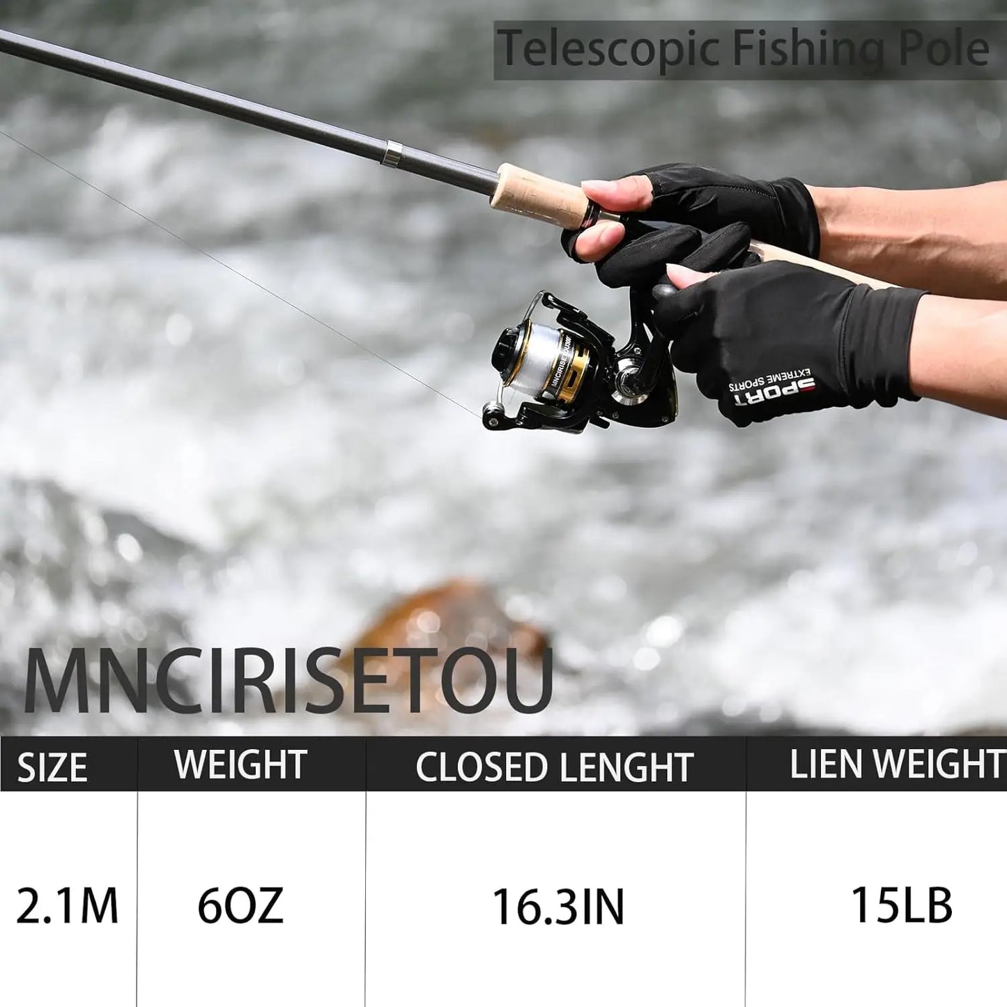 Carbon Fiber Fishing Pole Combo Set With Spinning Reel And Accessories