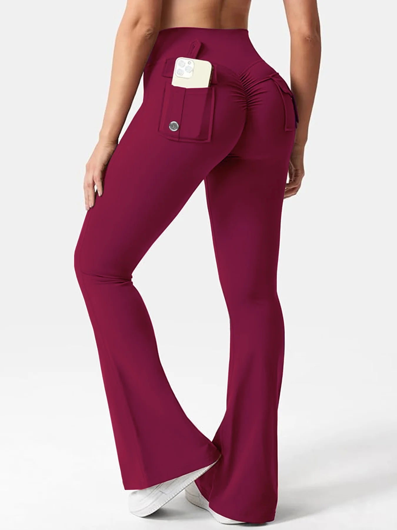 Summer Women's Cargo Pocket Fitness Tights High Waist Yoga Pants