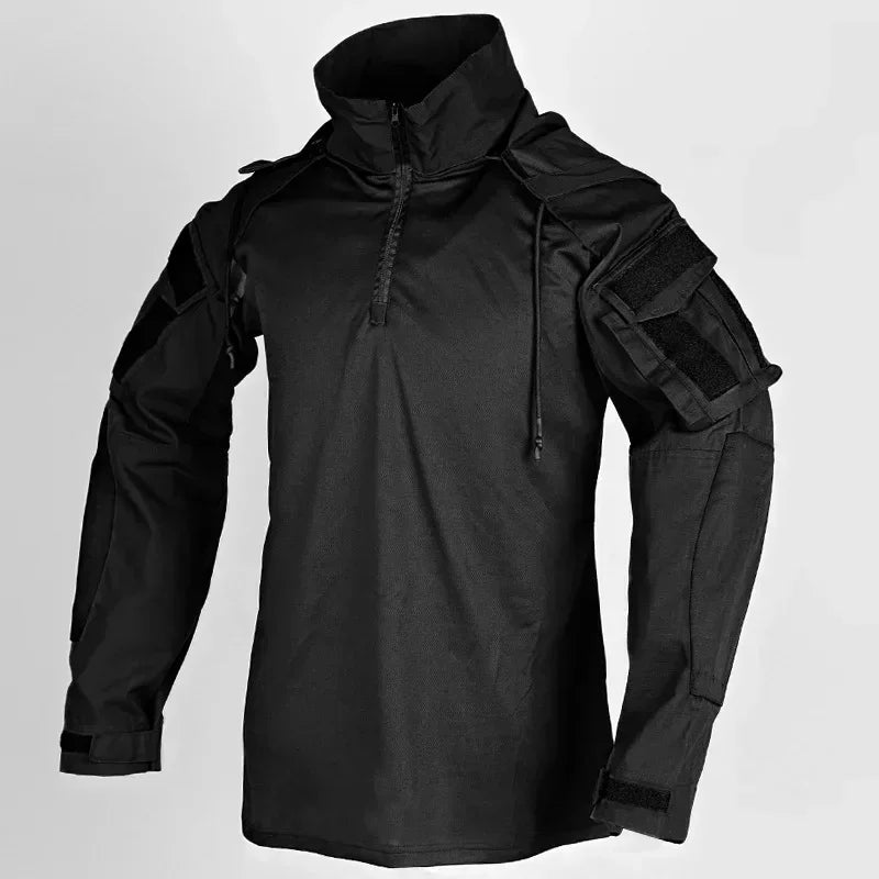 AUKUPKEECN Outdoor Camo Tactical Hooded Shirt for Men