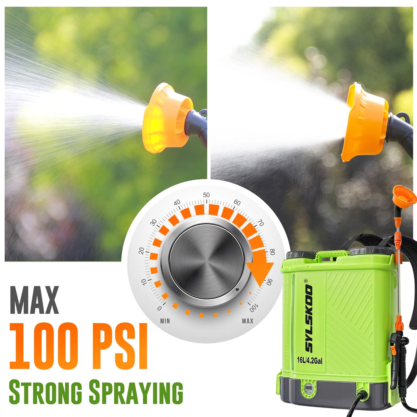 Electric Garden Sprayer 100 PSI Compatible 18V Battery