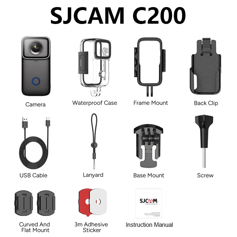 SJCAM C200 Pro 4K Action Camera Waterproof Underwater Long Battery