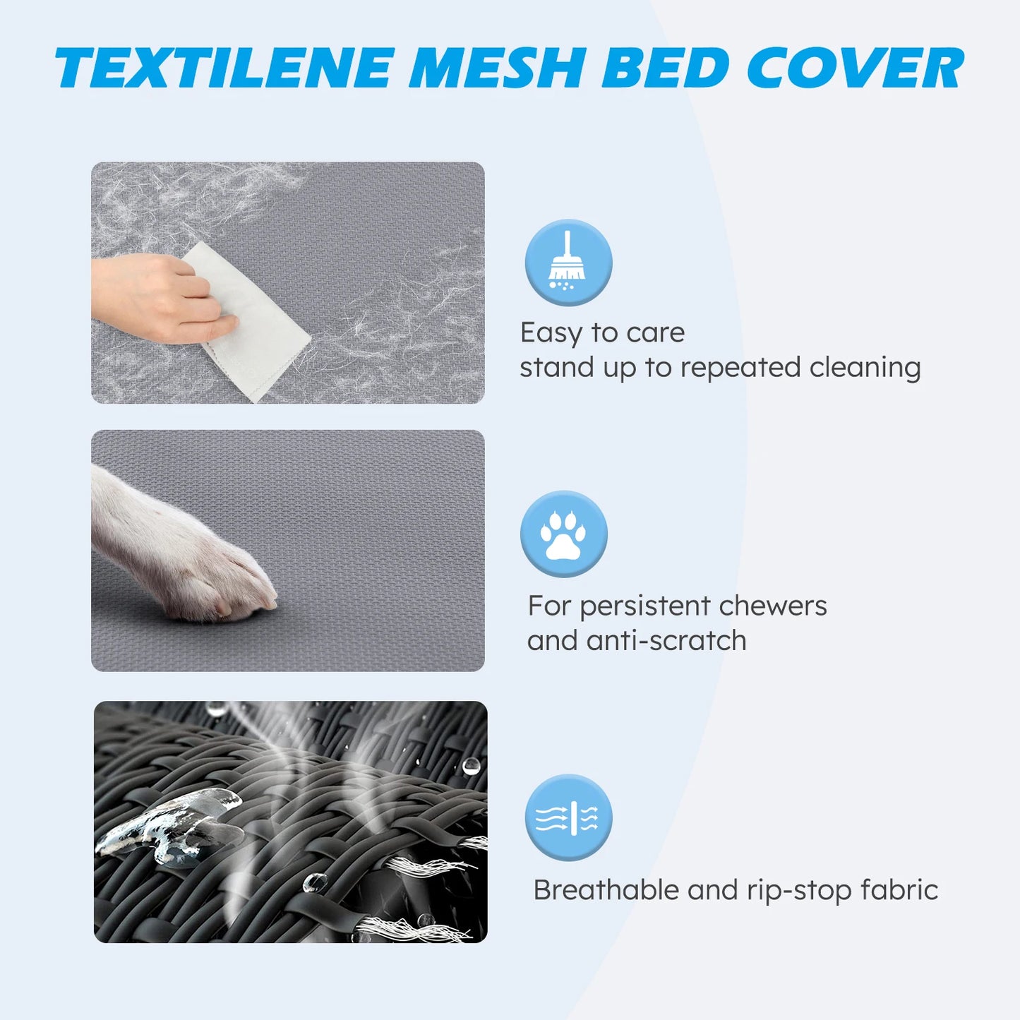 Elevated Cooling Dog Bed With Chewproof Mesh Metal Frame