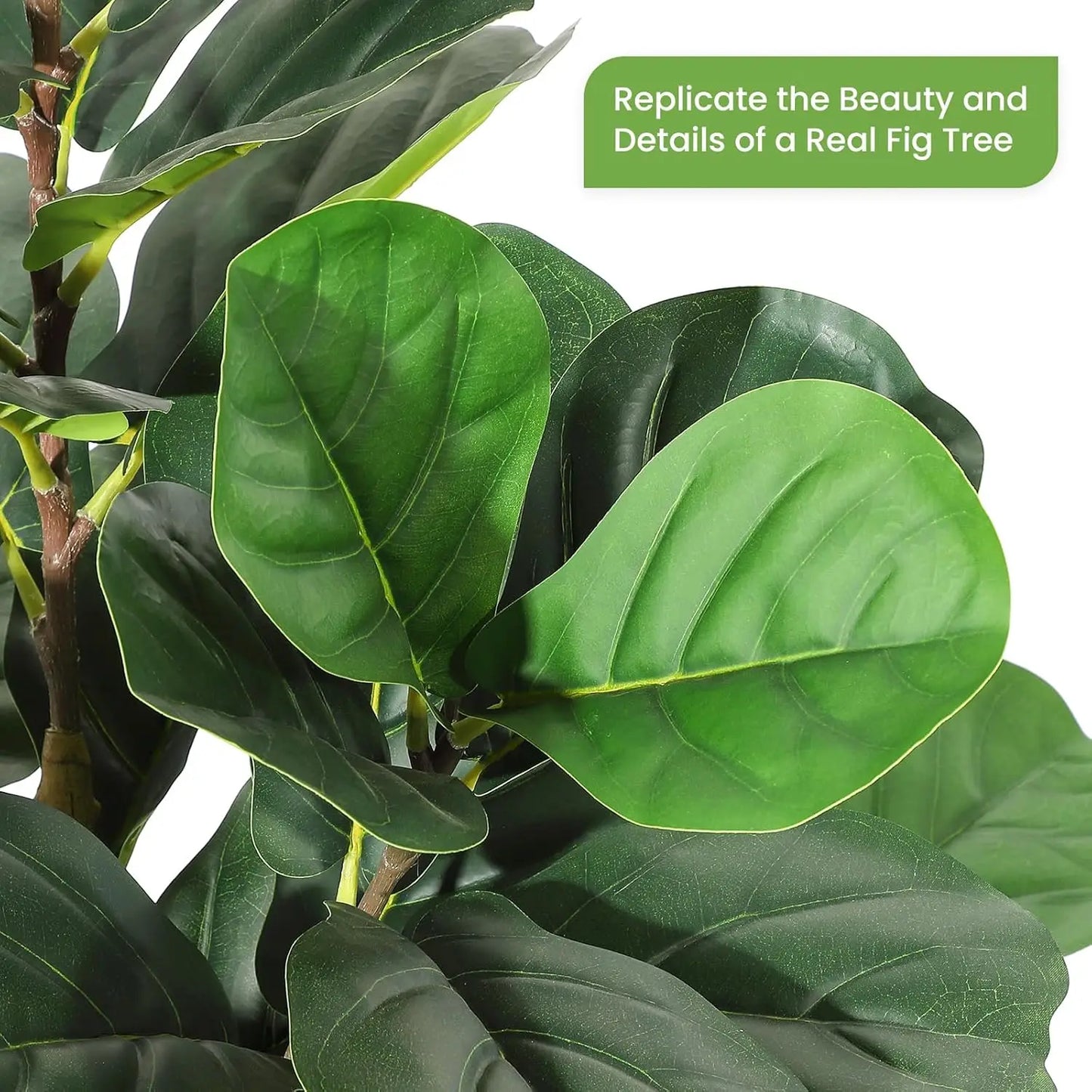 HiMISS Fiddle Leaf Fig Tree With Pot Artificial Greenery
