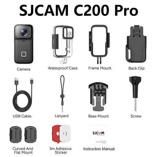 SJCAM C200 Pro 4K Action Camera Waterproof Underwater Long Battery