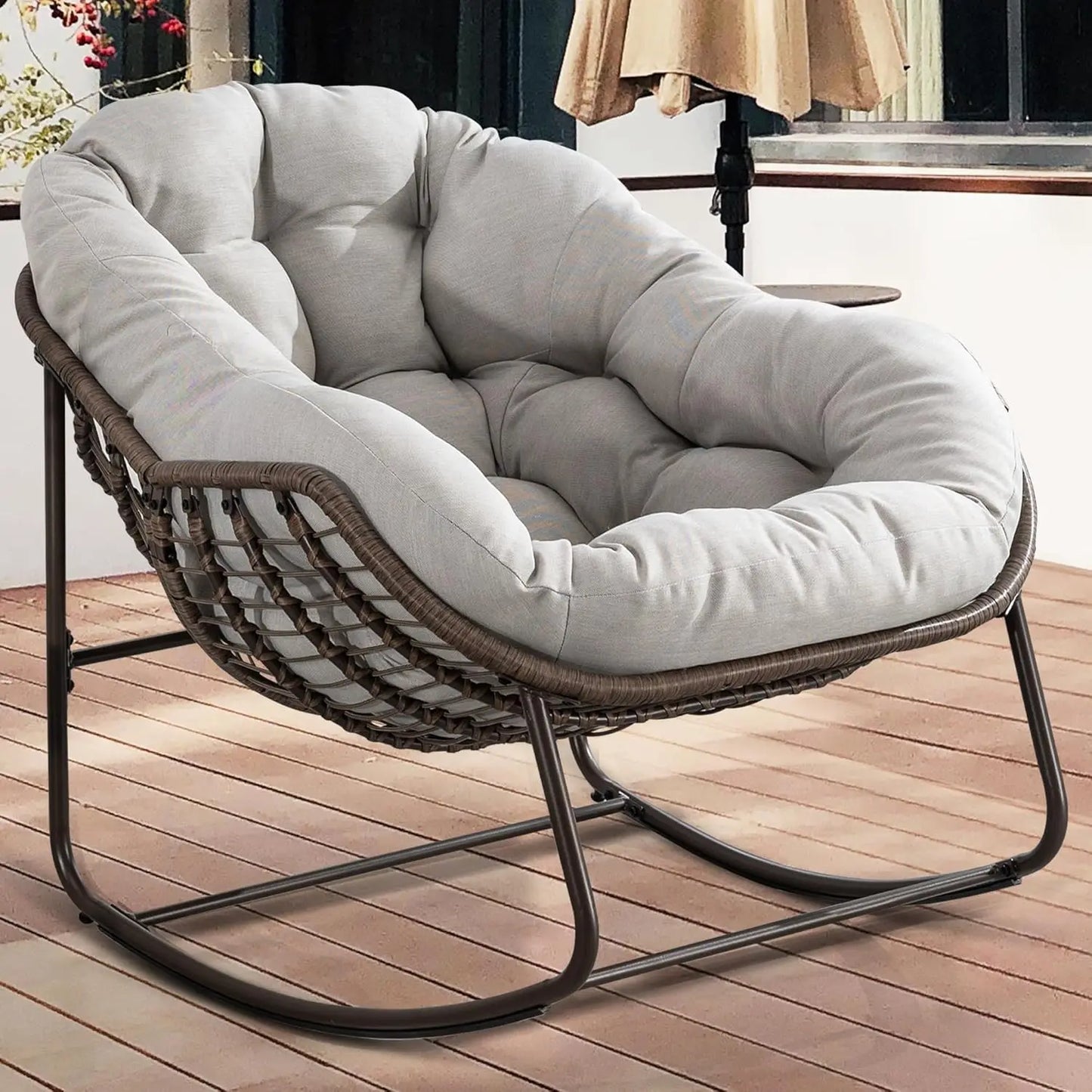 Papasan Rocking Chair Outdoor Indoor Egg Design Patio