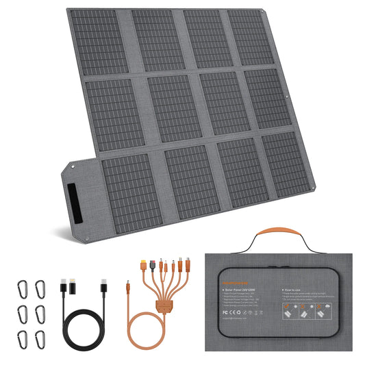 MHPOWOS 120W Foldable Solar Panel With USB C Ports