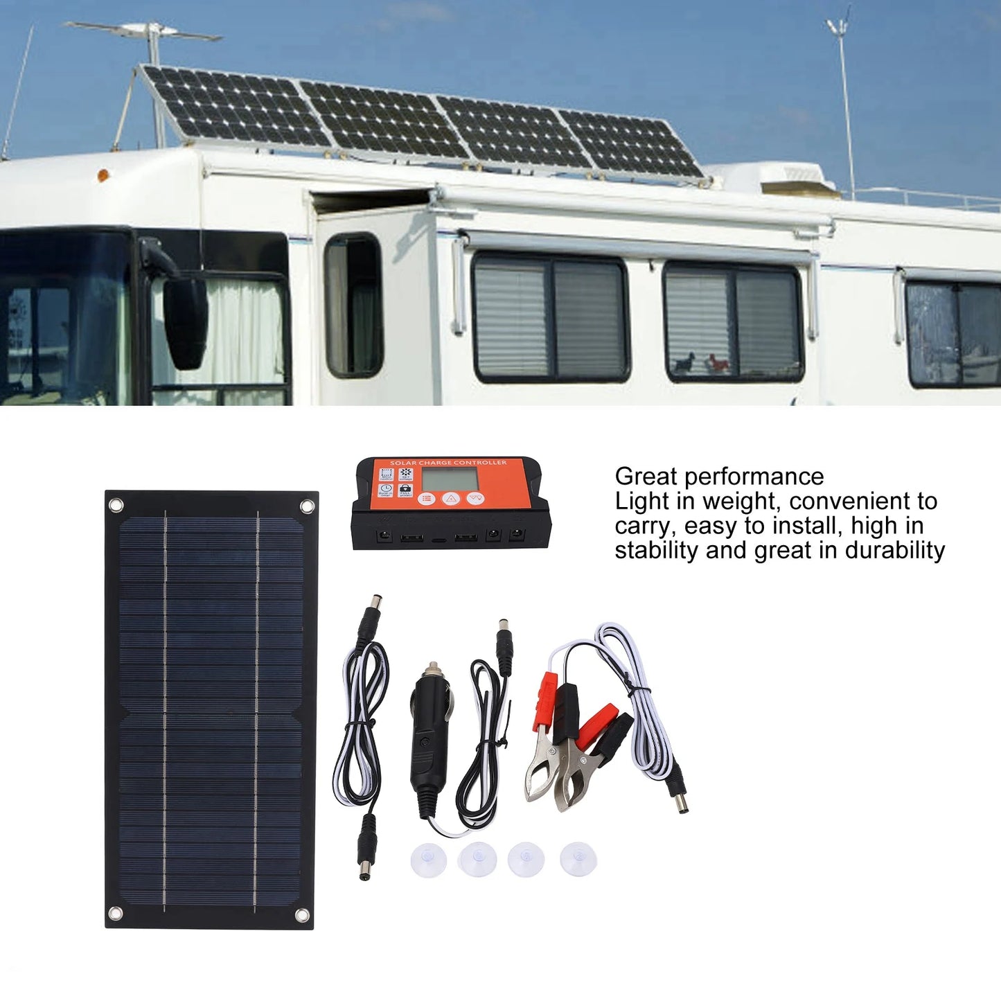 YOSOO Electric 600W Portable Solar Panel Kit With 100A Controller
