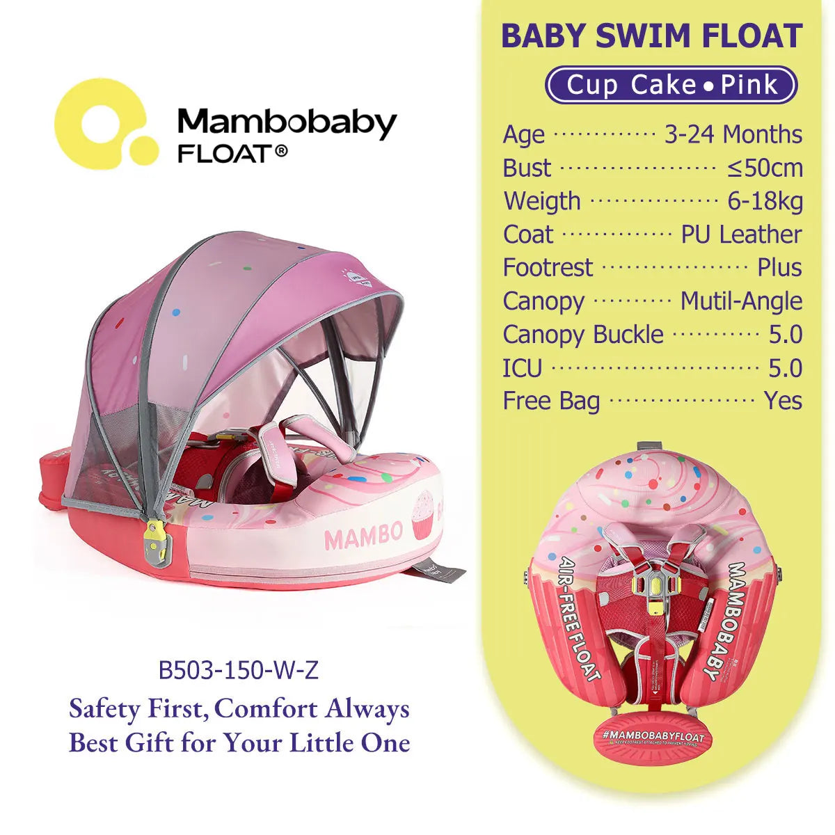 Mambobaby No Inflation Baby Float Harness For Safe Play